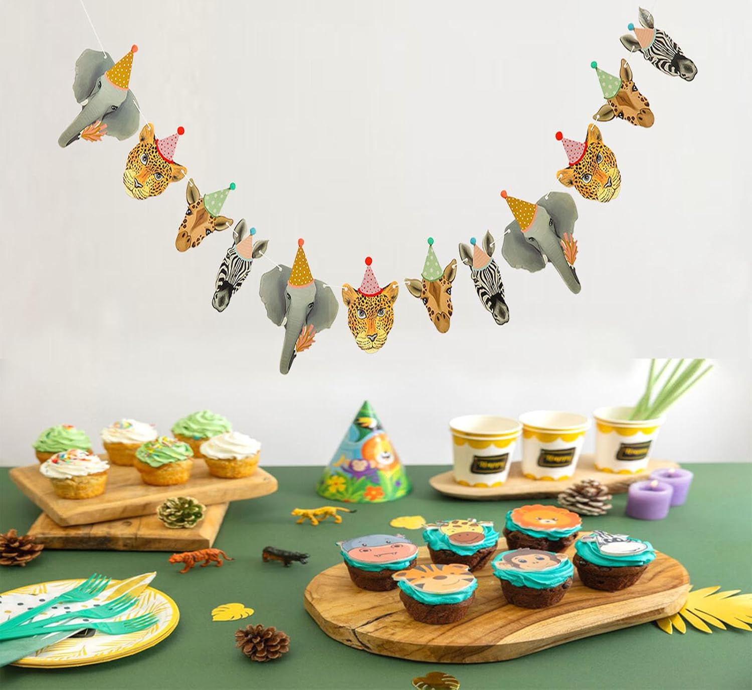 Jungle Safari Animal Party Decorations Banner