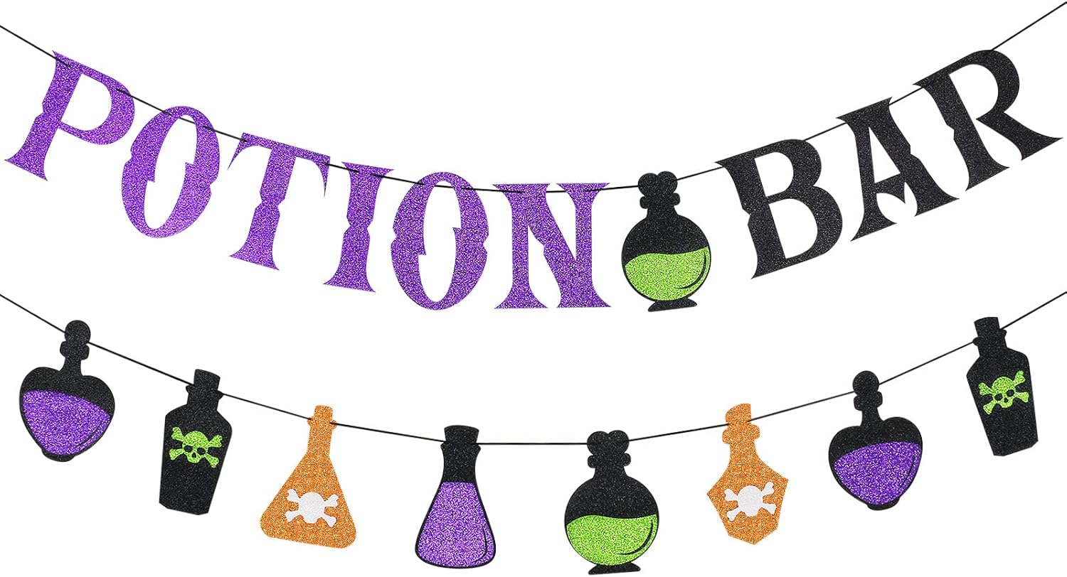 LeeSky Purple Potion Bar Halloween Banner