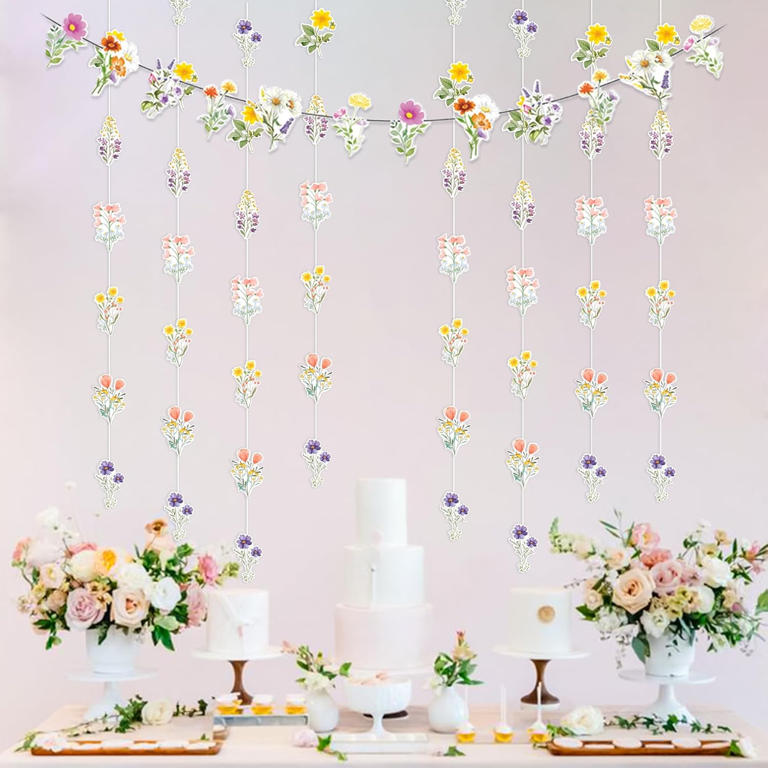 Wildflower Banner Decorations for Bridal Shower and Wedding Backdrop
