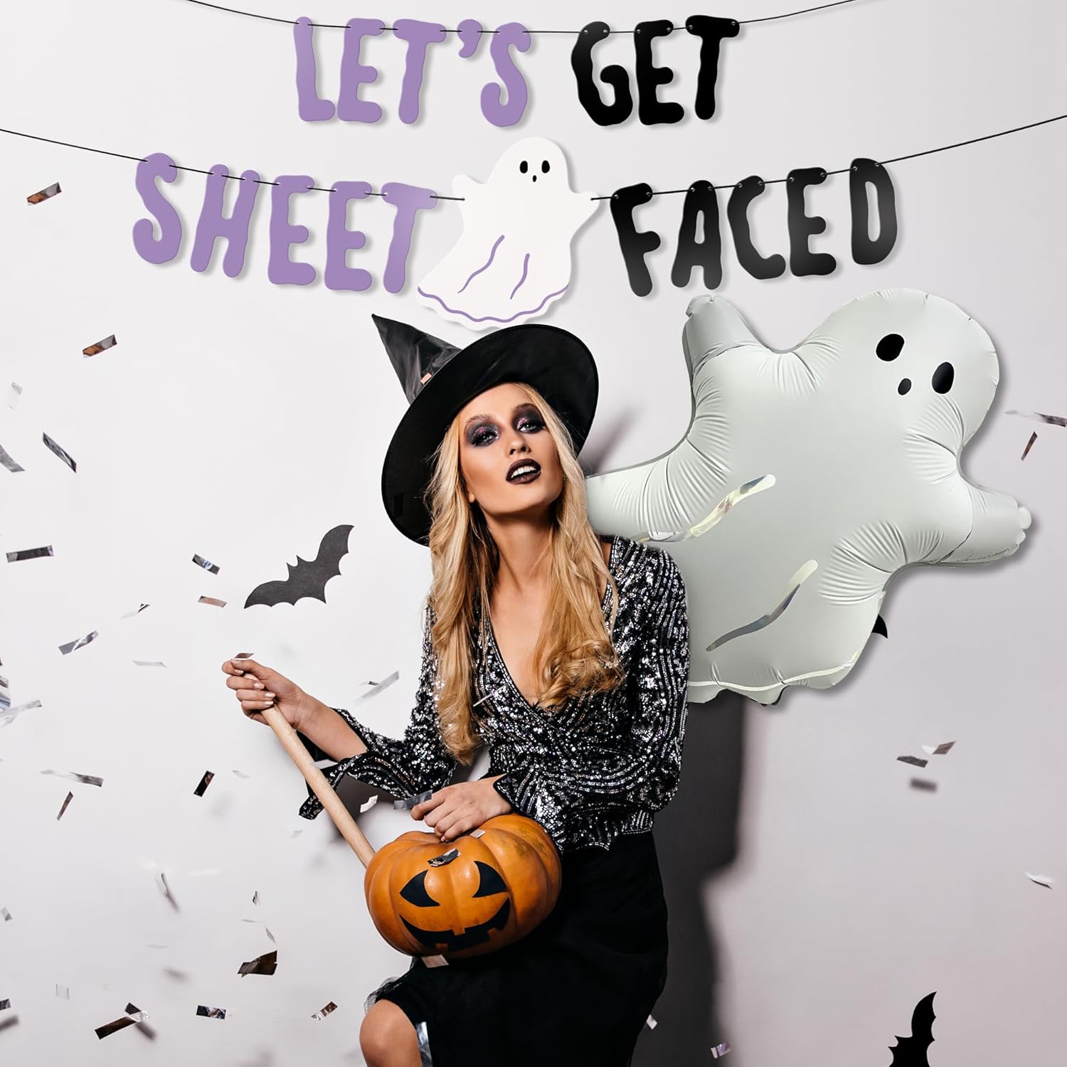 HOUSE OF PARTY Halloween Banner with Foil Balloons