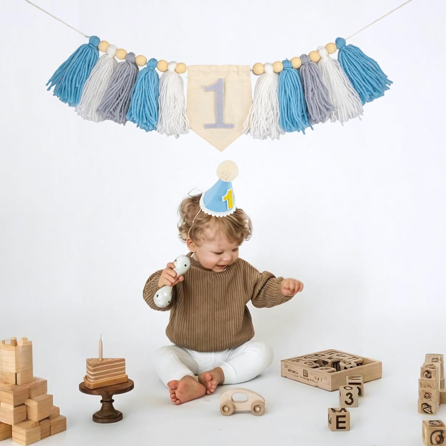 1st Birthday Decorations Set Blue