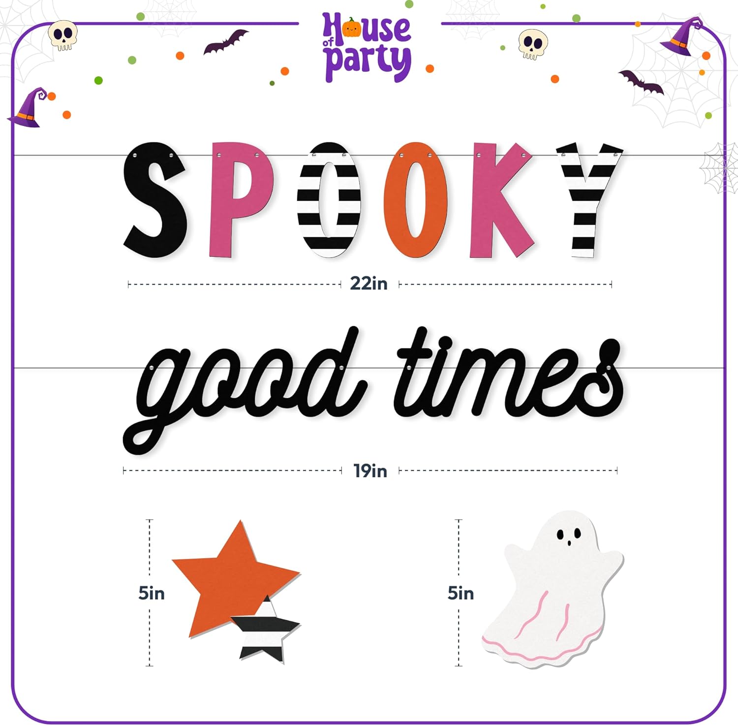 HOUSE OF PARTY Spooky Banner 41 Inches Pre Strung