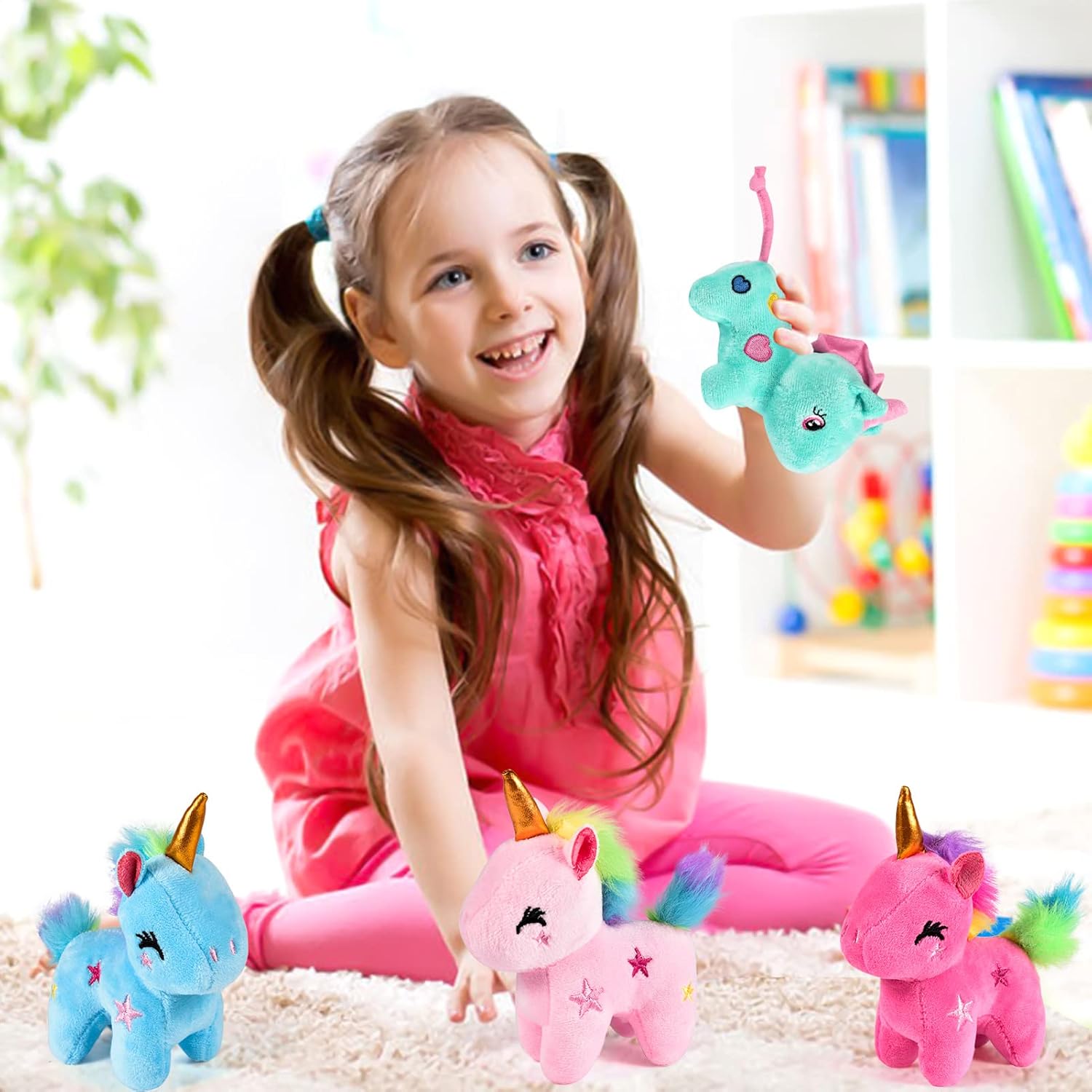 12Pcs Mini Plush Unicorn Party Favors Set