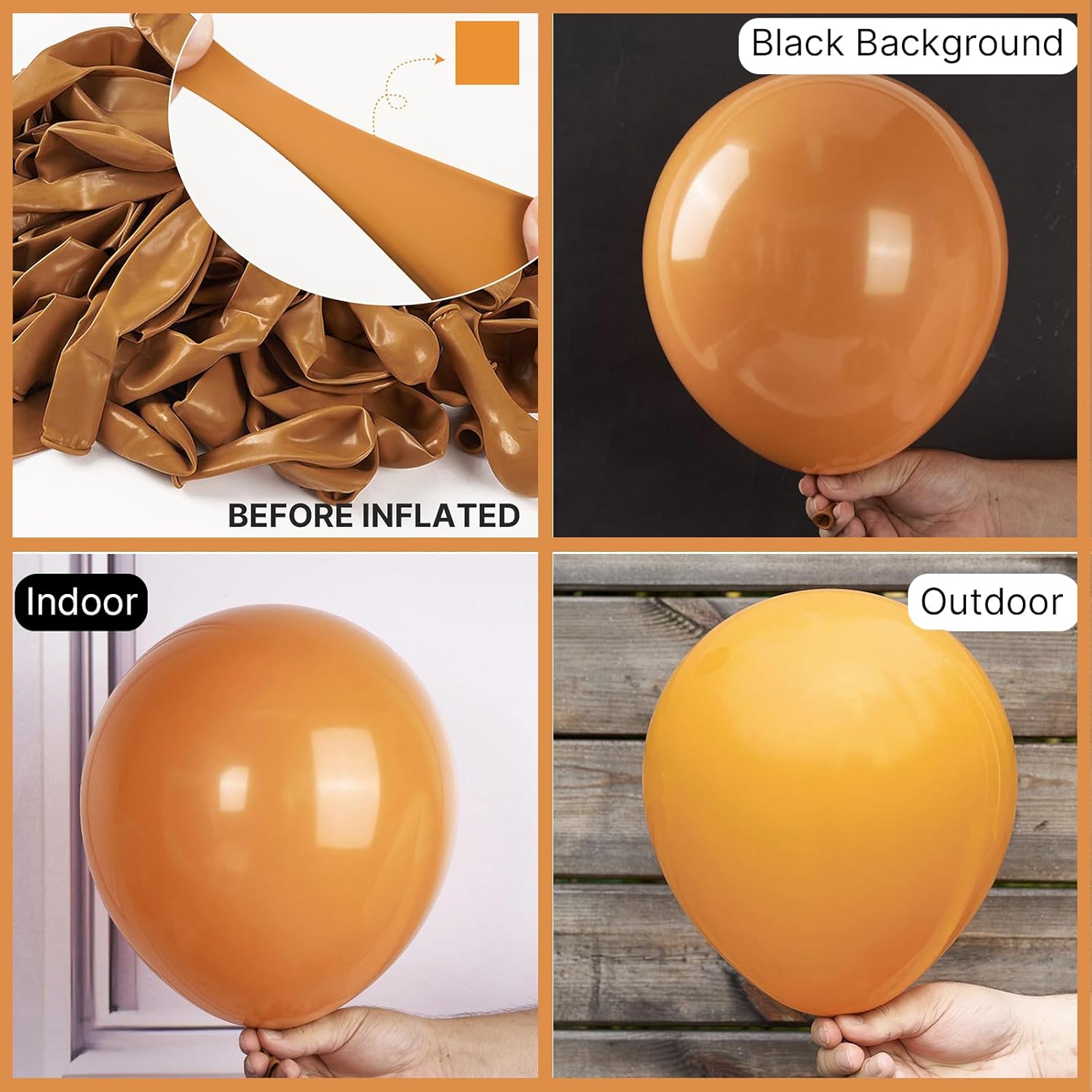 PartyWoo Burnt Orange Balloons 152 Pcs Arch Garland Kit