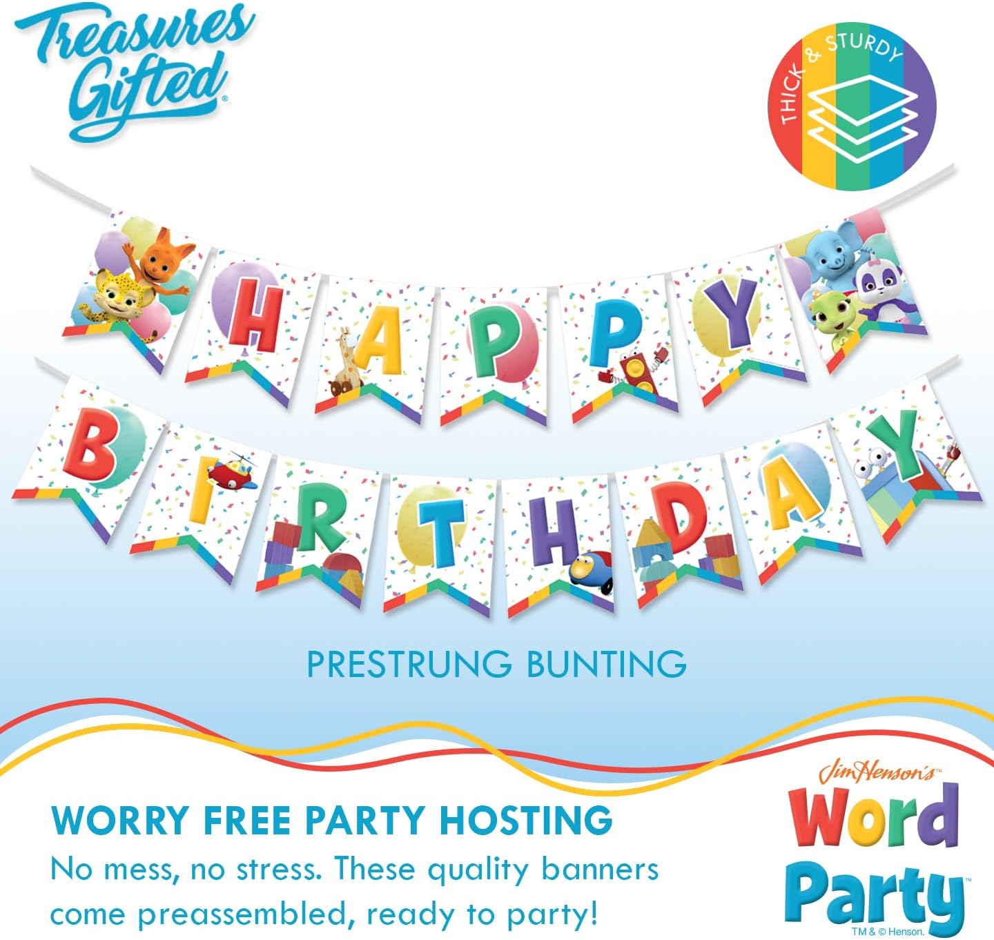 Treasures Gifted Word Party Birthday Banner - 15 Panel Decorations