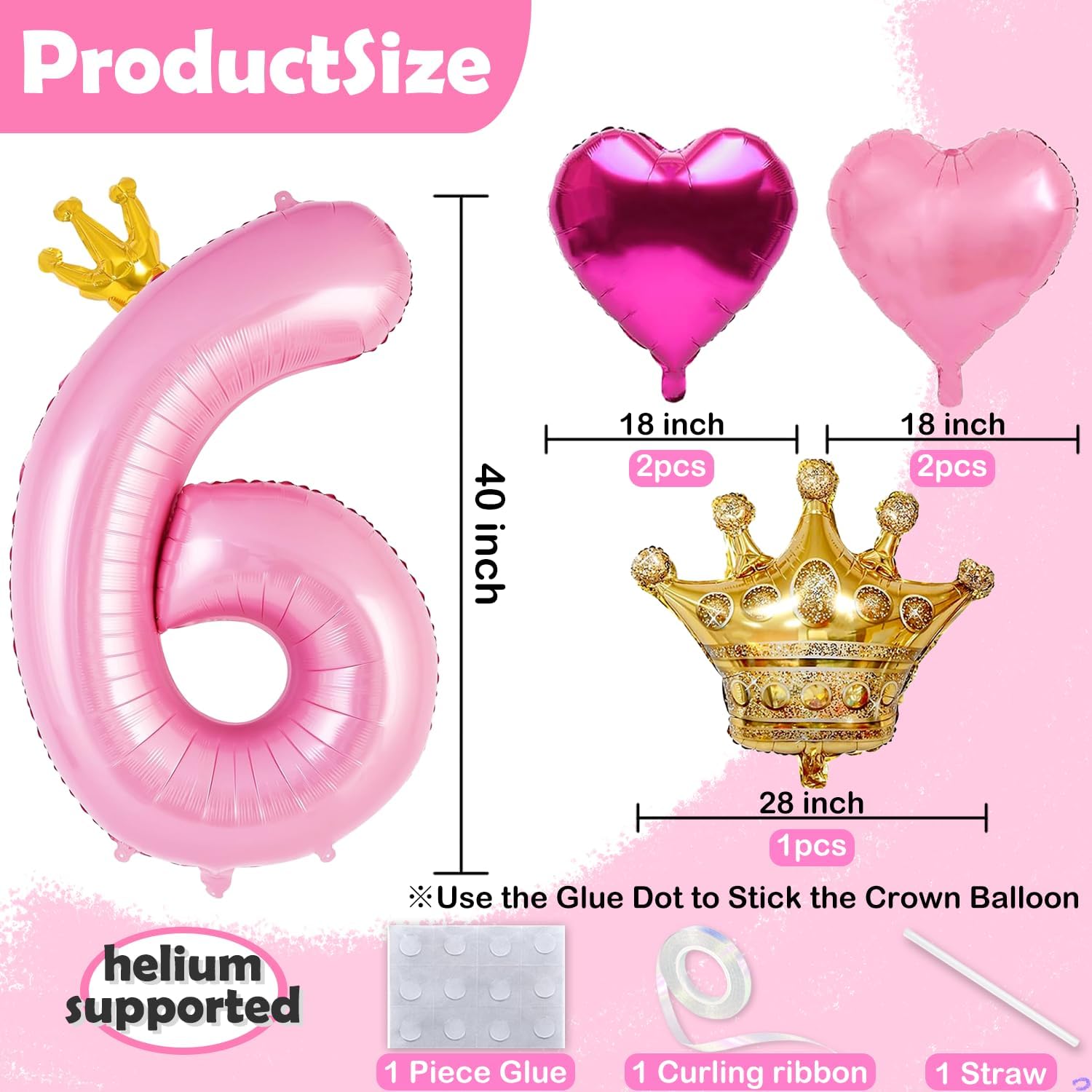 Princess 3rd Birthday Balloon Decor Set