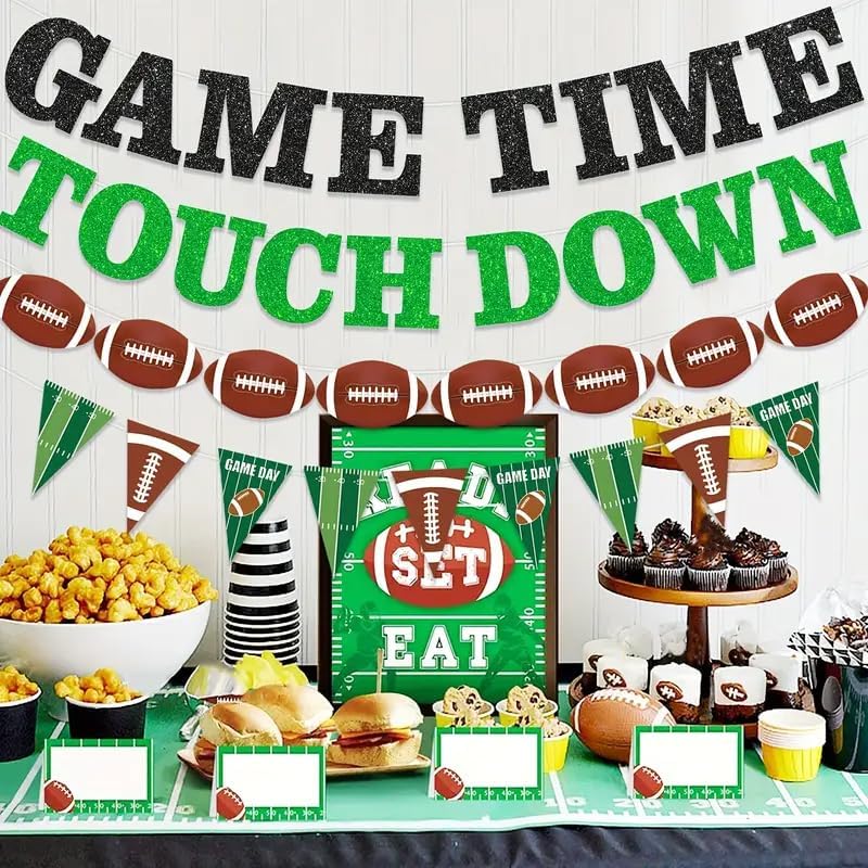 Pre-Strung Football Banner - Touchdown Party Decor