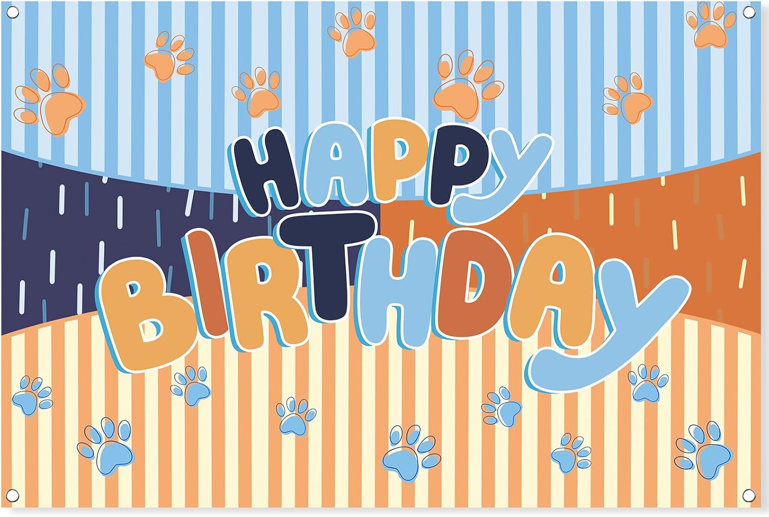 MIKLIfez Cartoon Blue Dog Birthday Banner 5x3ft