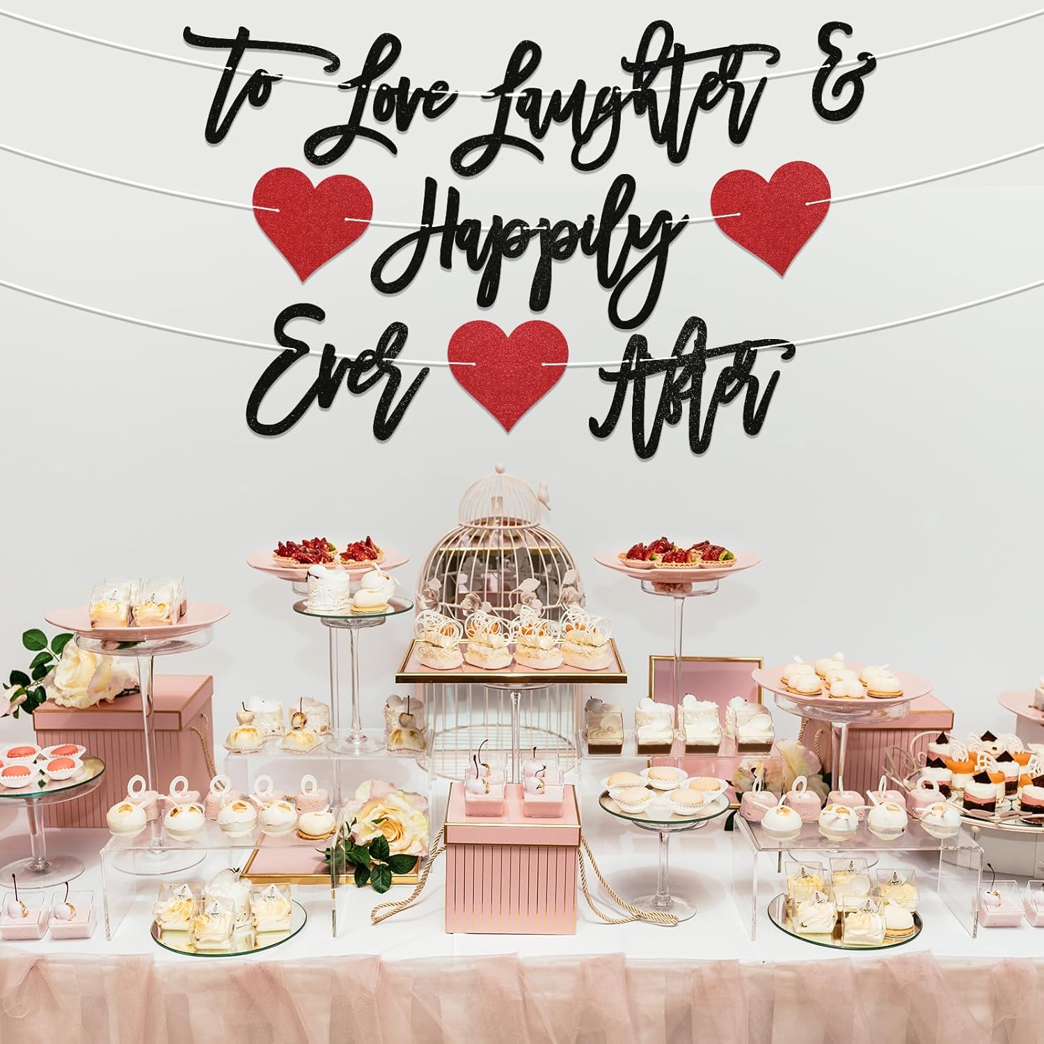 Pre-Strung Love Laughter Happily Ever After Wedding Banner