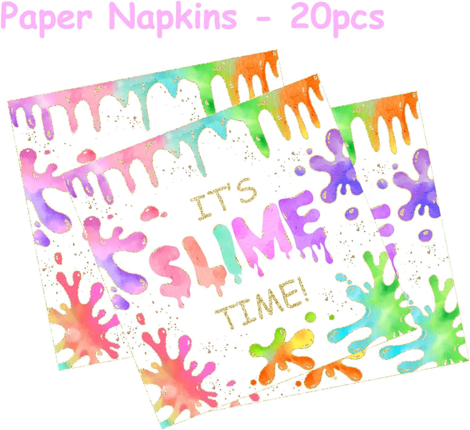 80 Pcs Slime Party Tableware Kit for 20 Guests