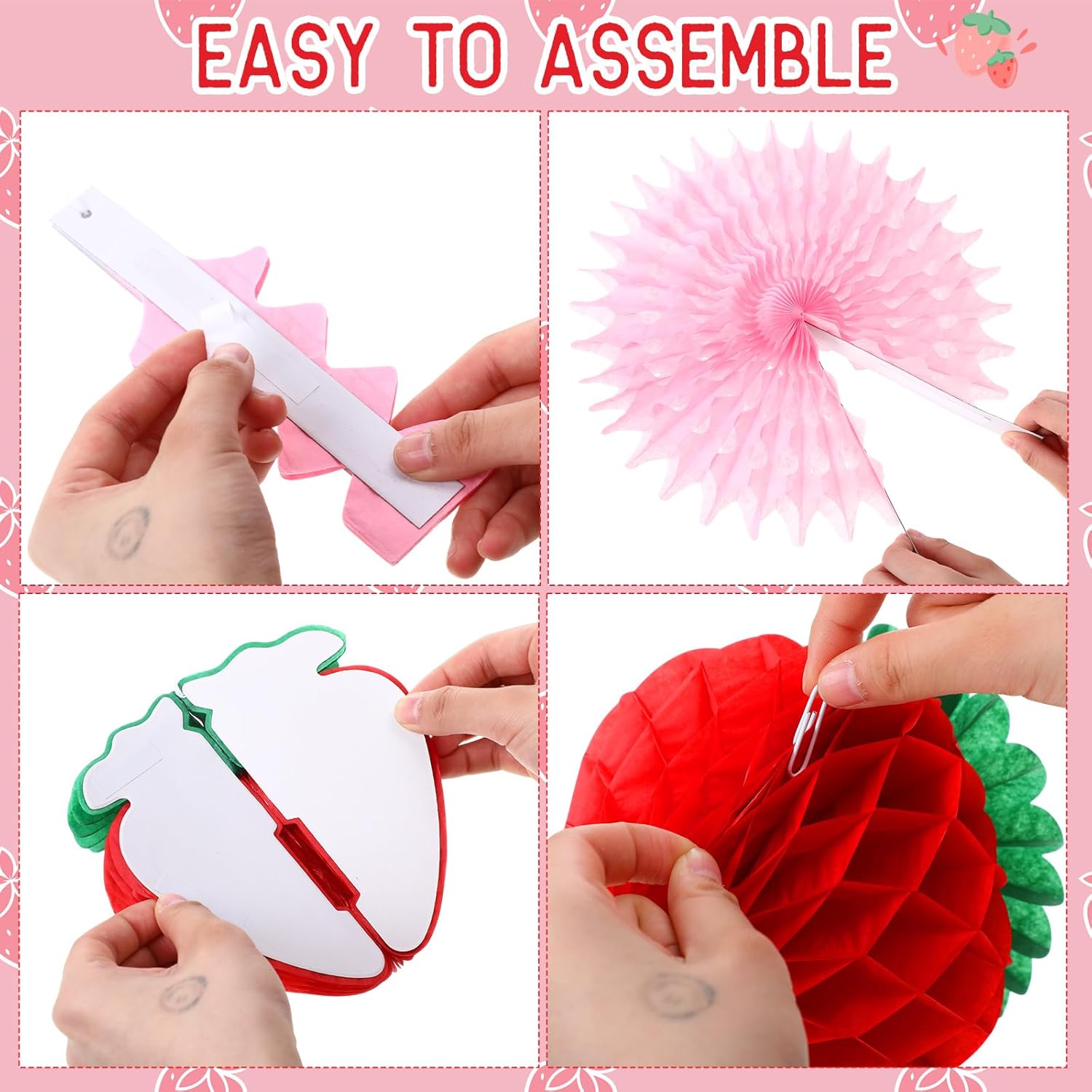 Outus Strawberry Party Decorations Hanging Set