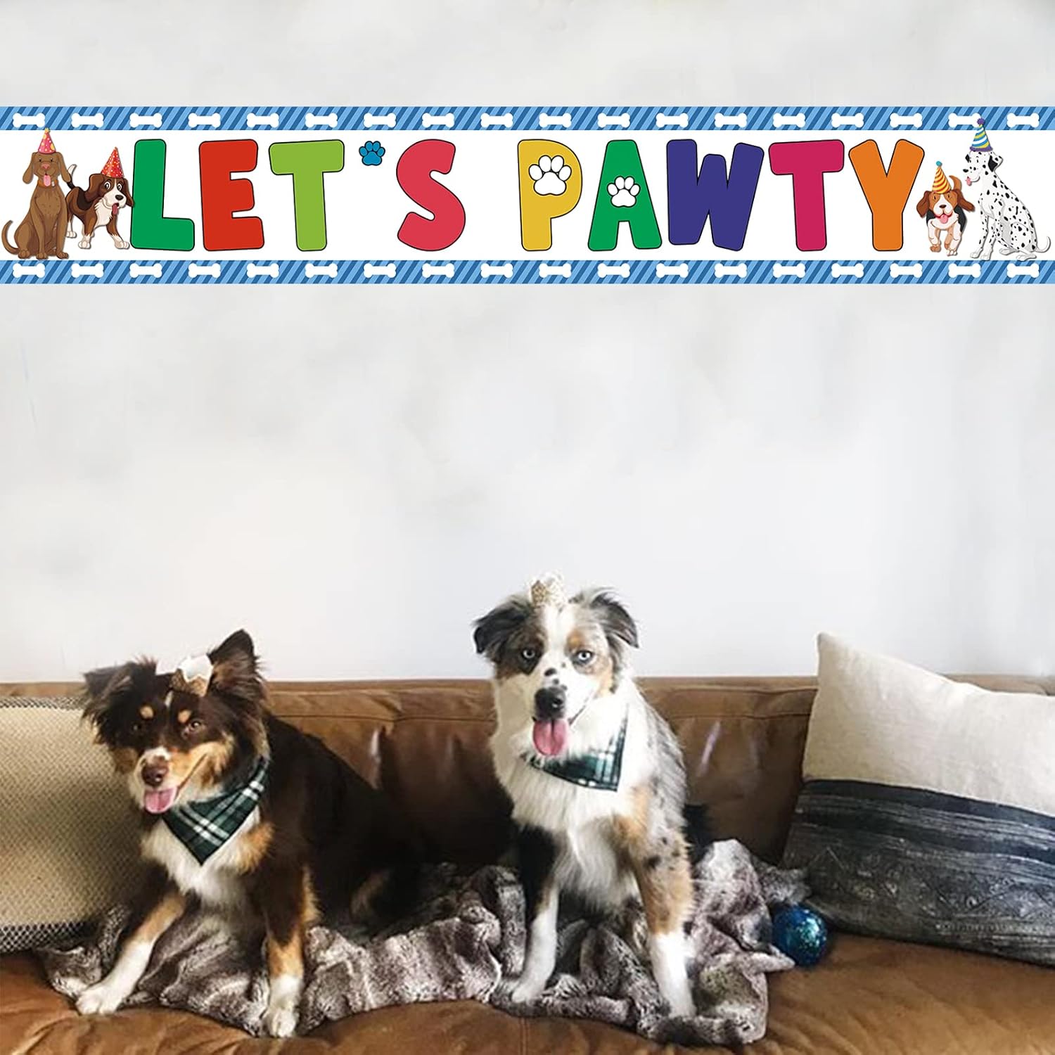 Lets Pawty Banner Dog Birthday Decor Yard Sign