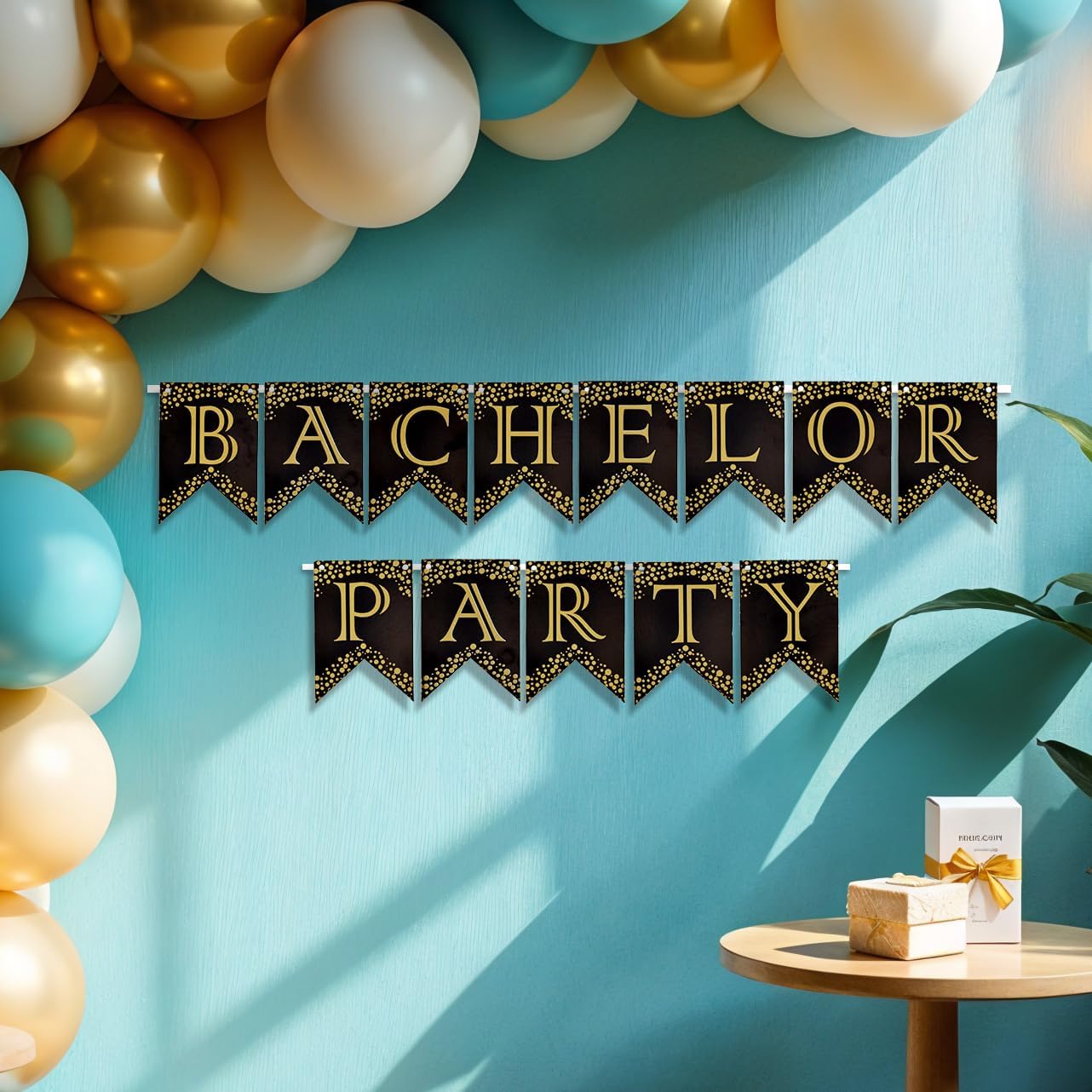 Oye Happy Bachelor Party Banner Black Gold Decor