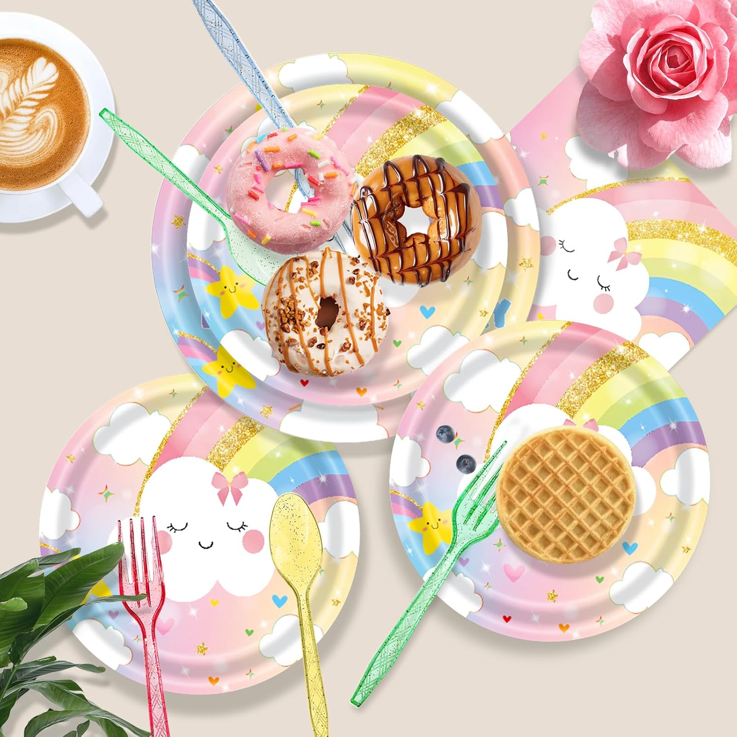 169 PCS Rainbow Party Decorations for 24 Guests