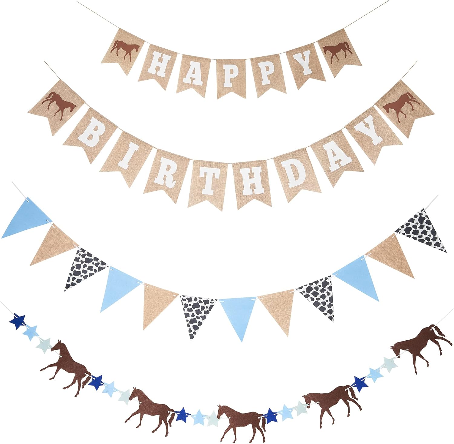 Western Horse Birthday Decorations Set
