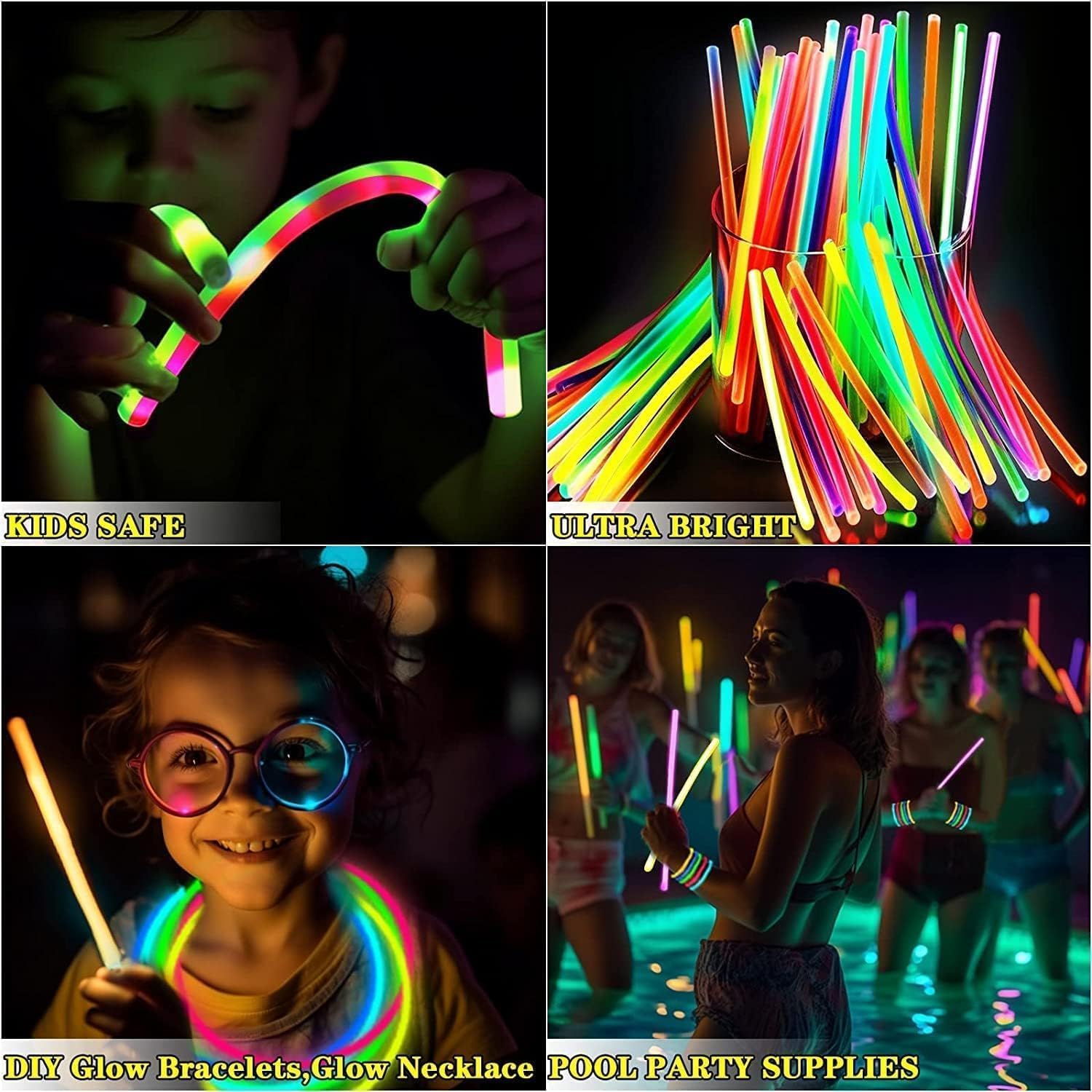 TURNMEON 120 Pack Ultra Bright Glow Sticks Party Supplies