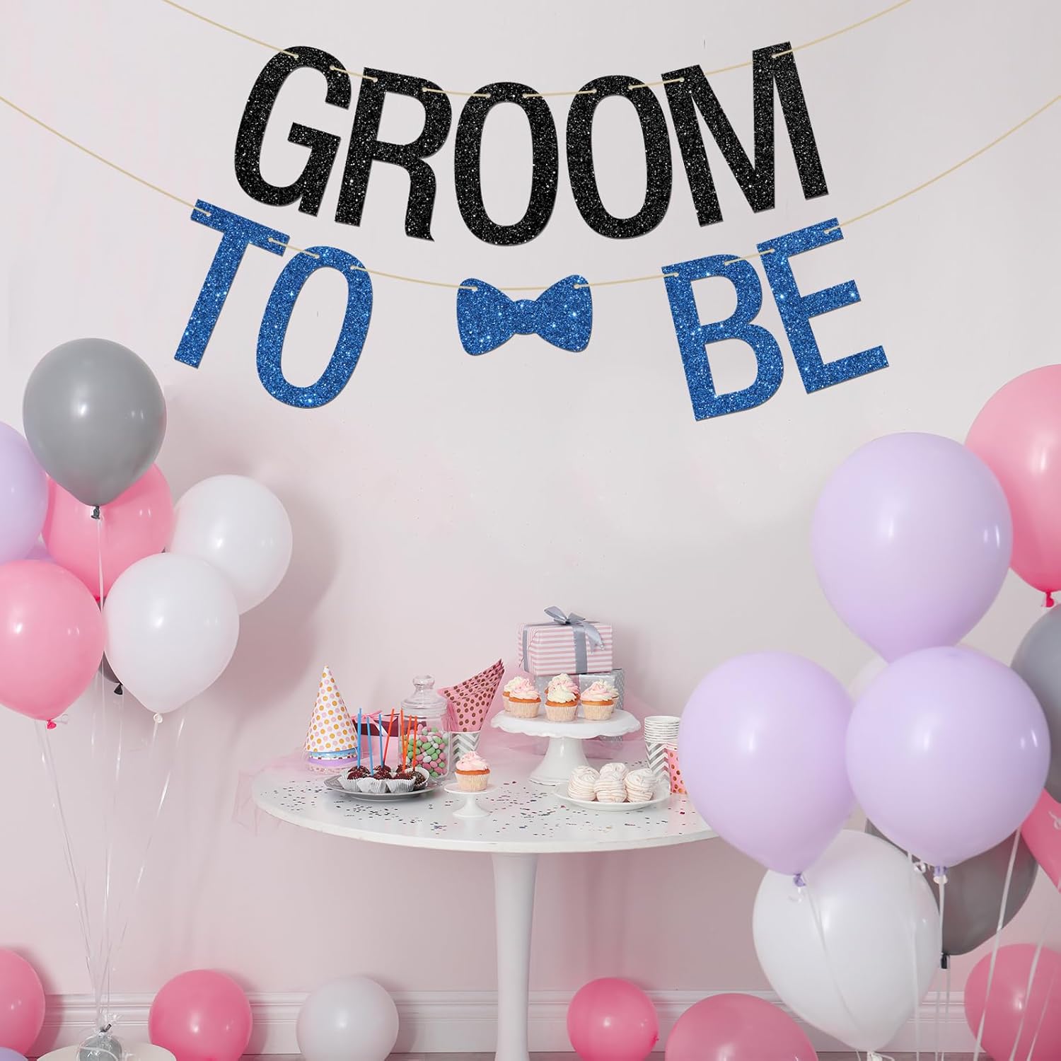 Funny Groom To Be Banner with Glitter Letters