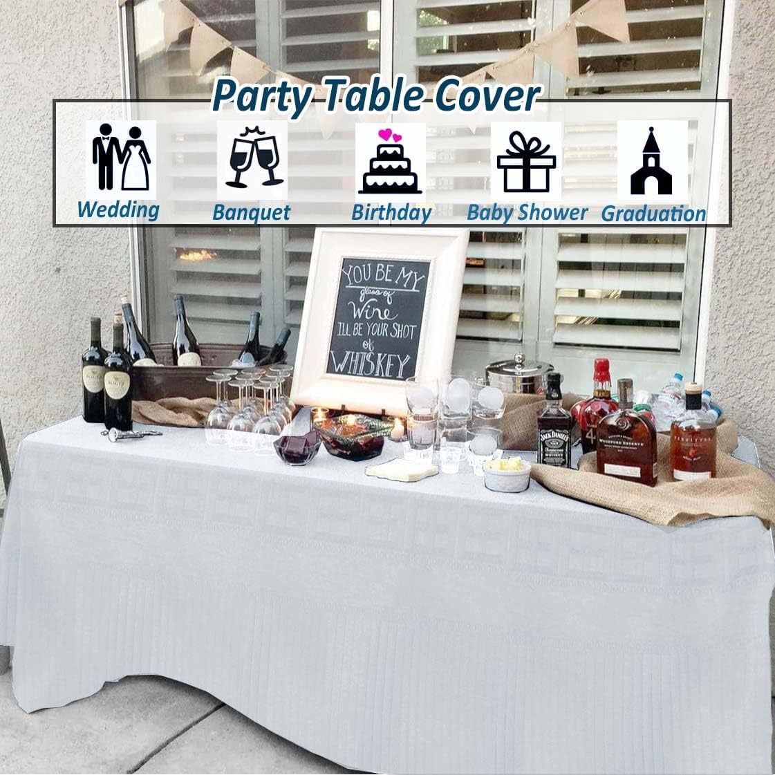 TheoZemica 4 Pack Waterproof Table Covers 54x108 Inches