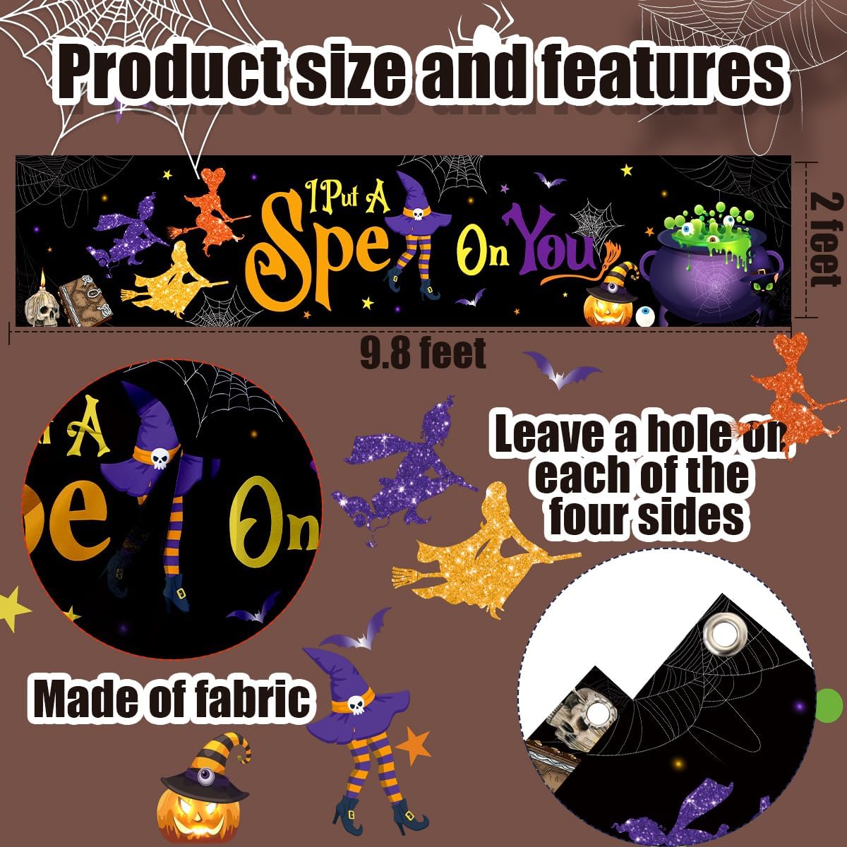 Hocus Witch Halloween Yard Sign Banner 98x2ft