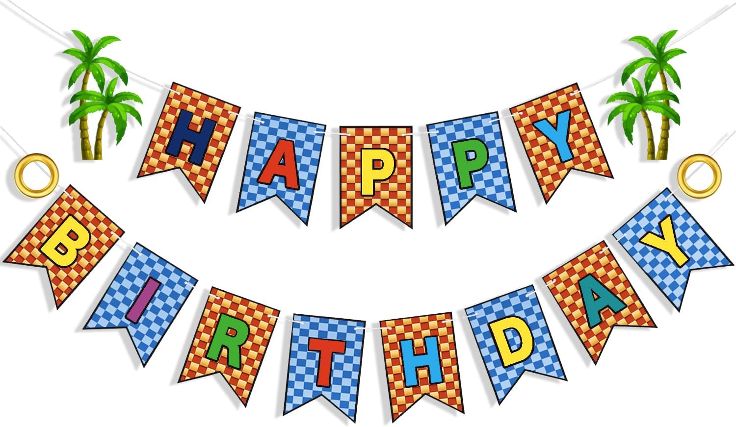 Happy Birthday Banner Decorations with Hedgehog Theme