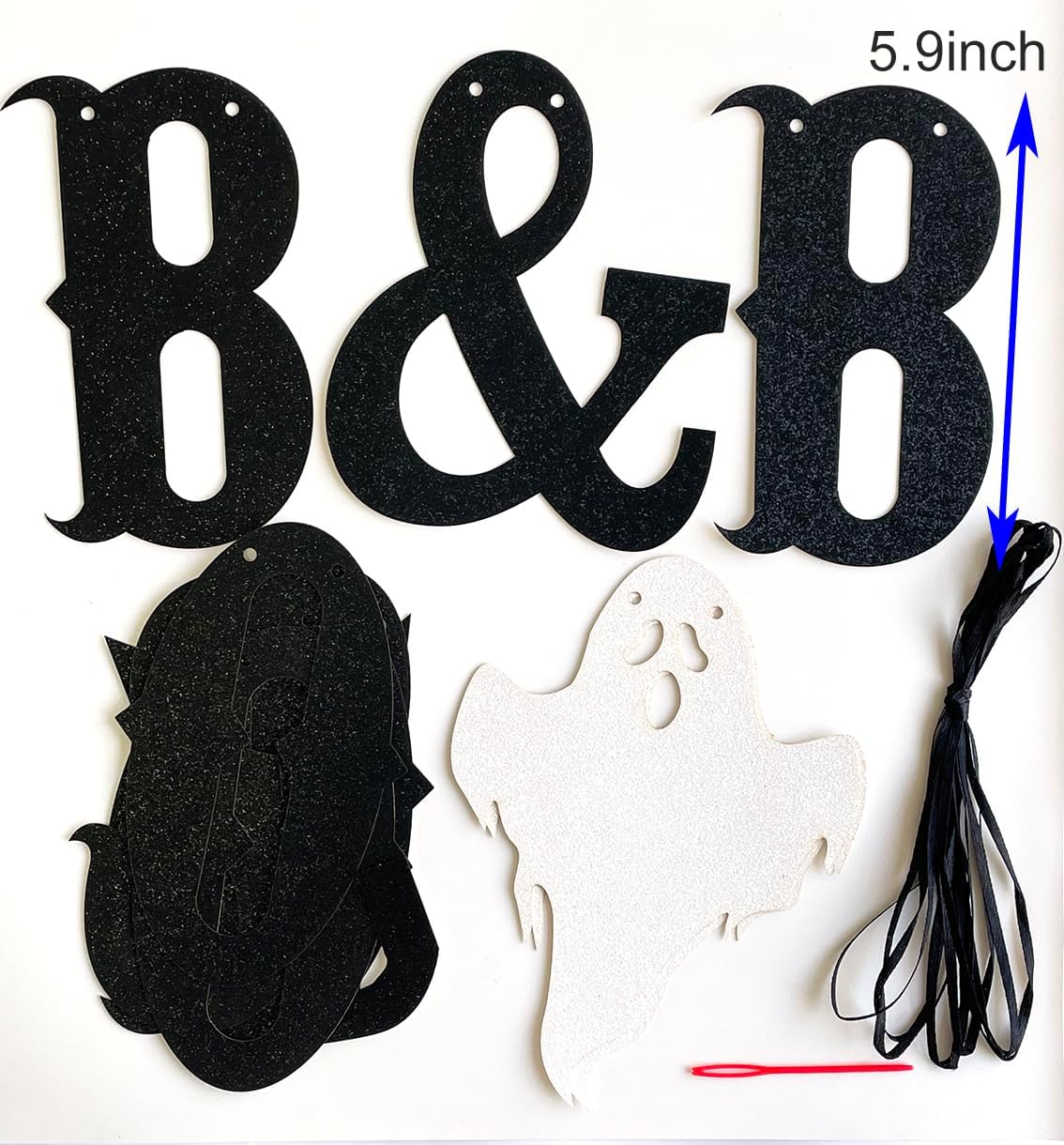 Black Boos Booze Halloween Banner with Glitter