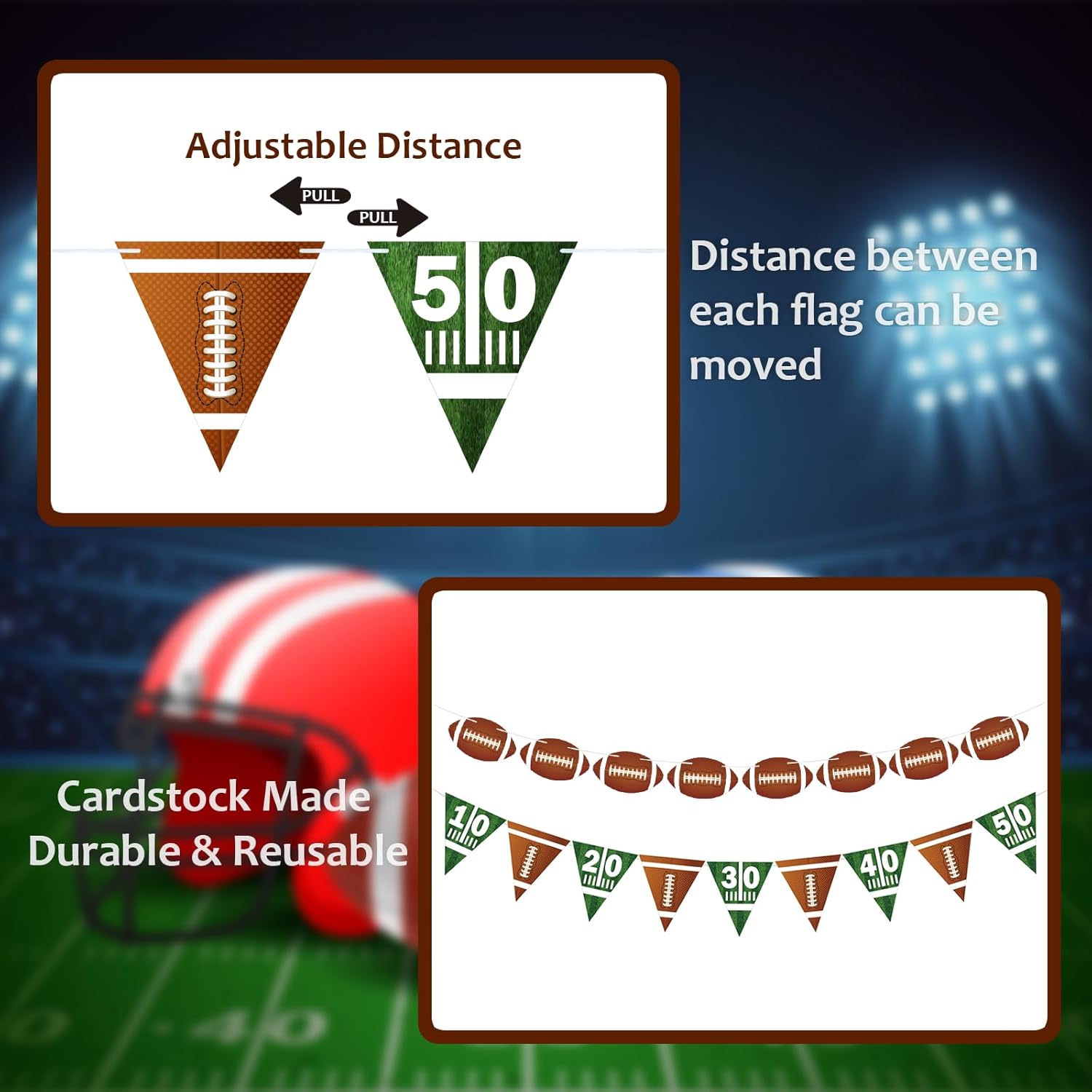 Football Party Decorations Banners for Birthday Events