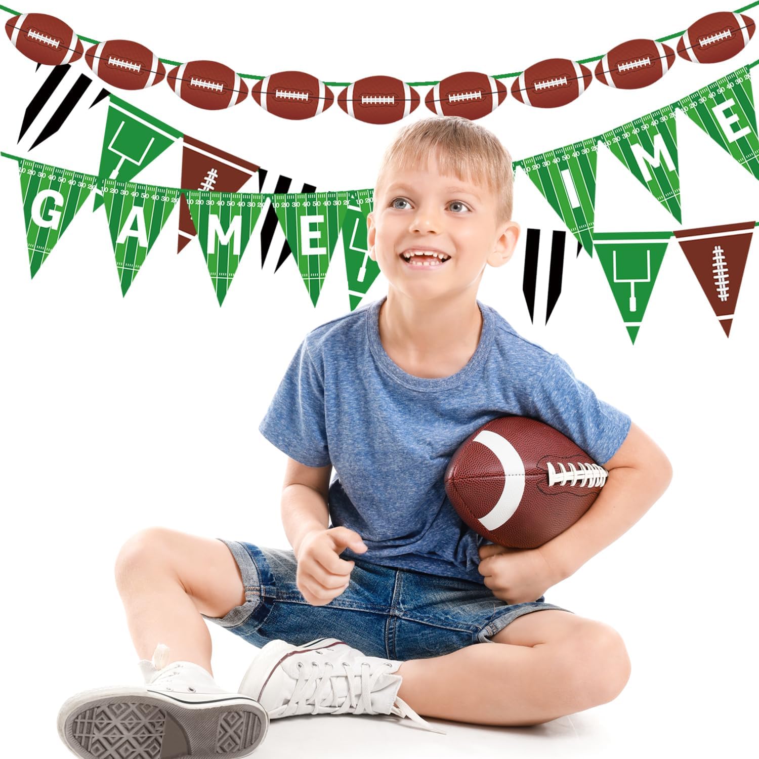 Doumeny Football Game Bunting Banner Set