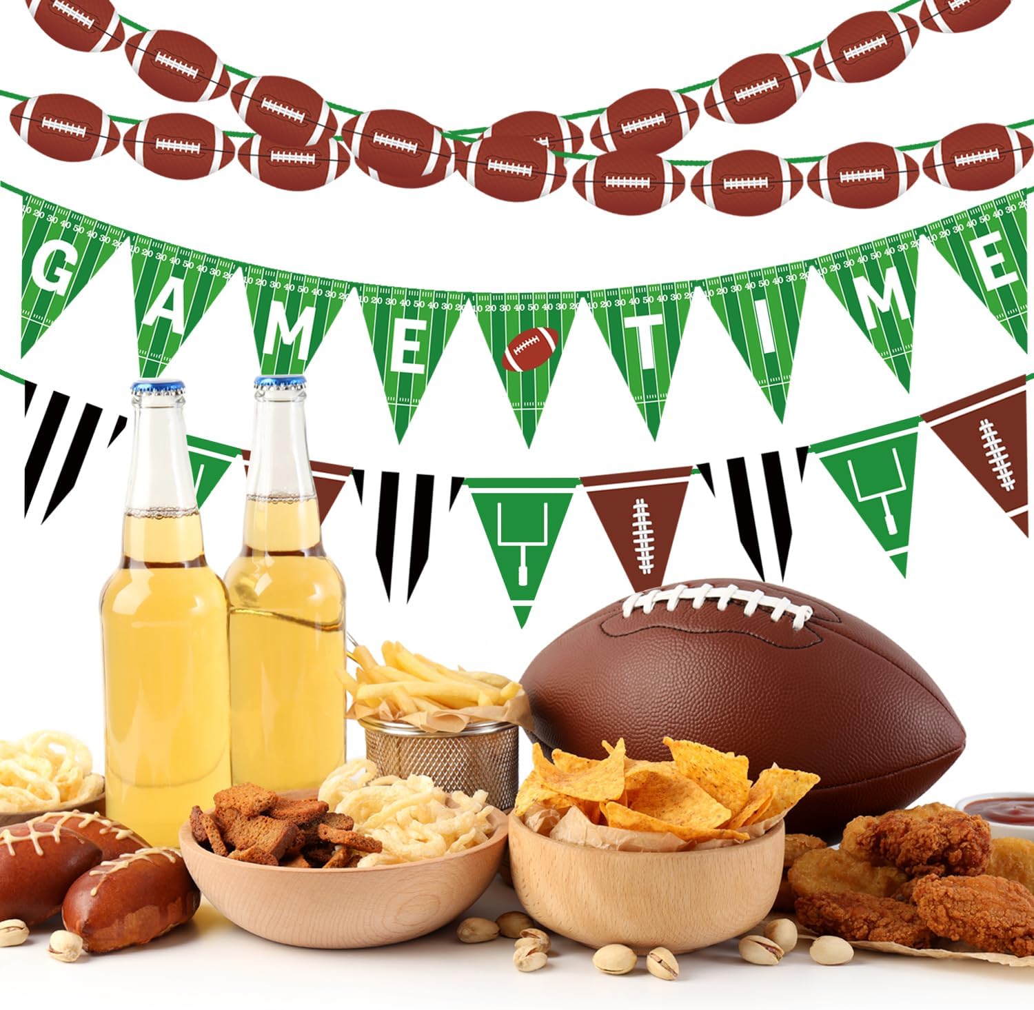 Doumeny Football Game Bunting Banner Set