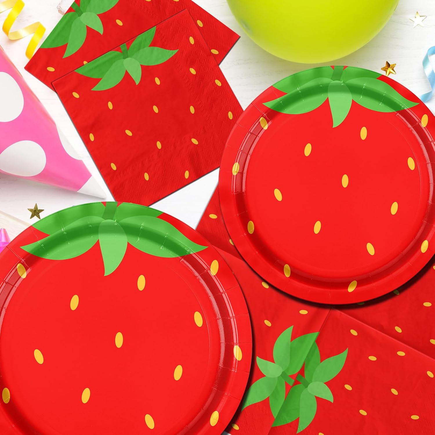 Strawberry Themed Tableware Set for Kids First Birthday