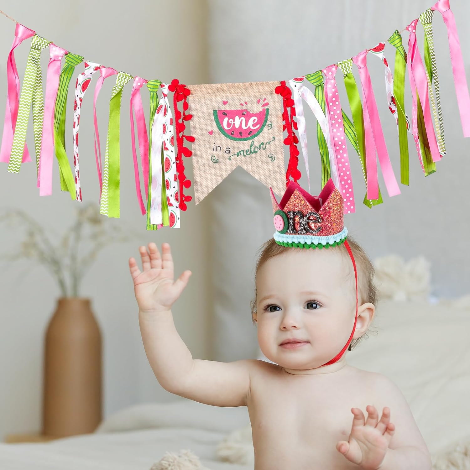 NUOBESTY 1st Birthday Watermelon Decor Kit for Baby