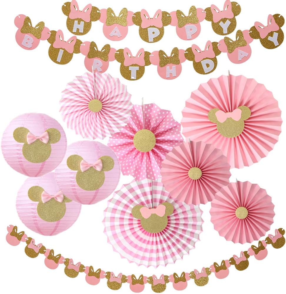 11pcs Minnie Mouse Birthday Decorations