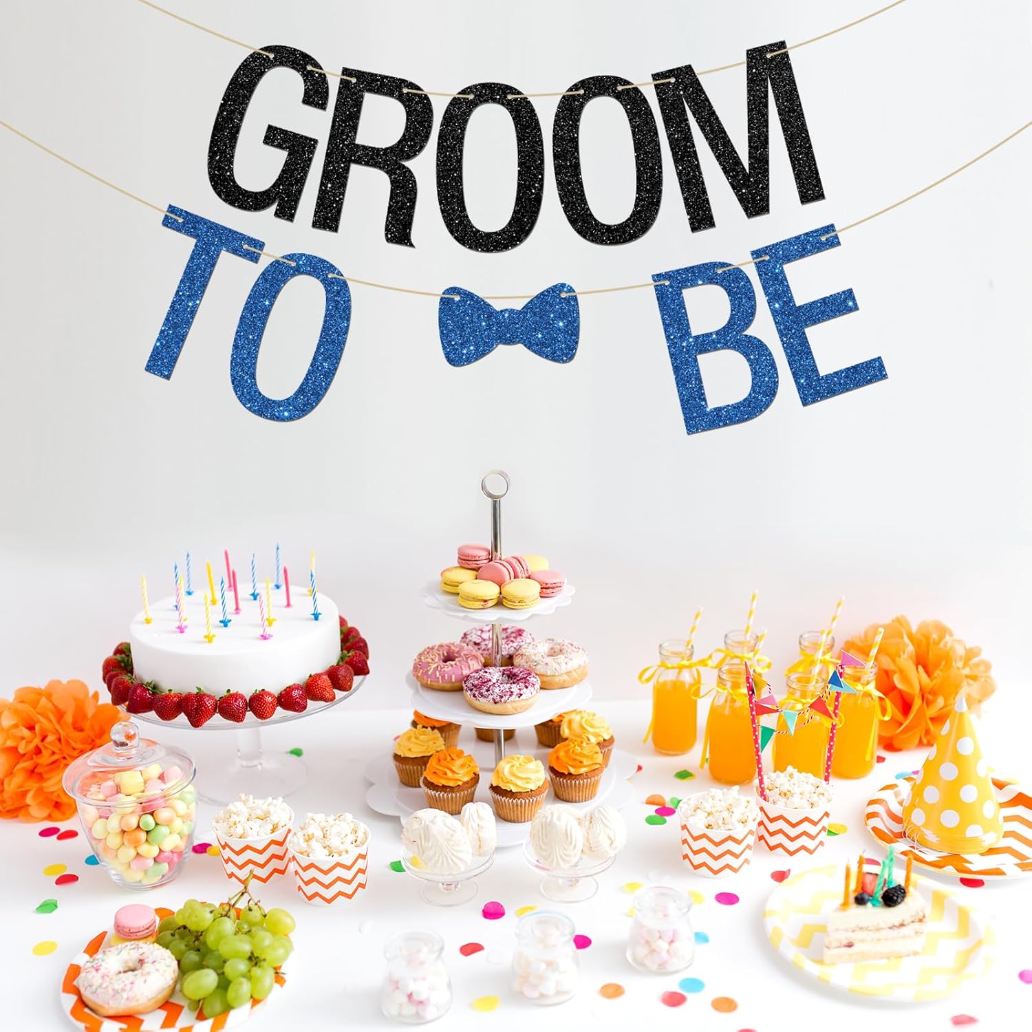 Funny Groom To Be Banner with Glitter Letters