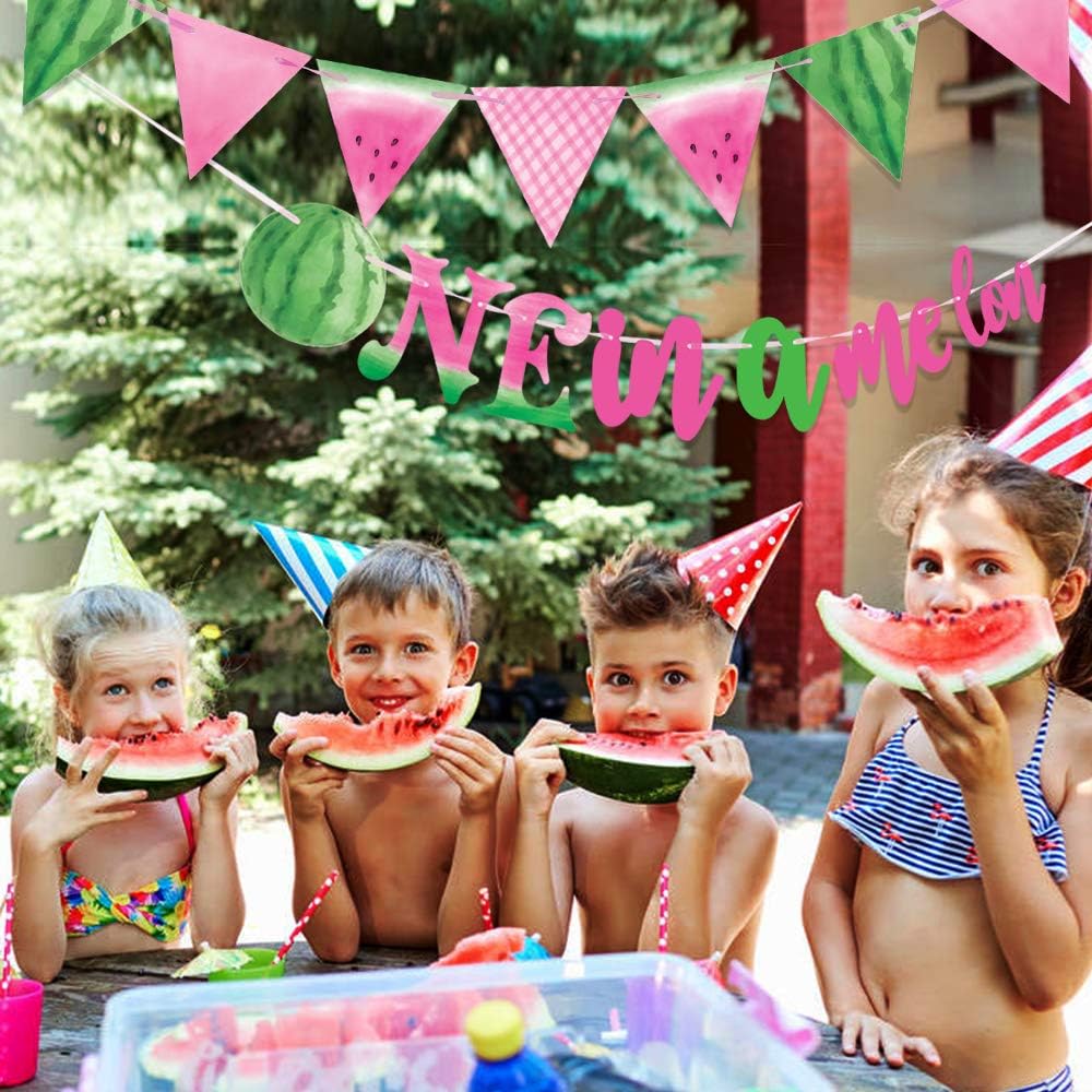 Watermelon Birthday Banner for Summer Kids Party Decor