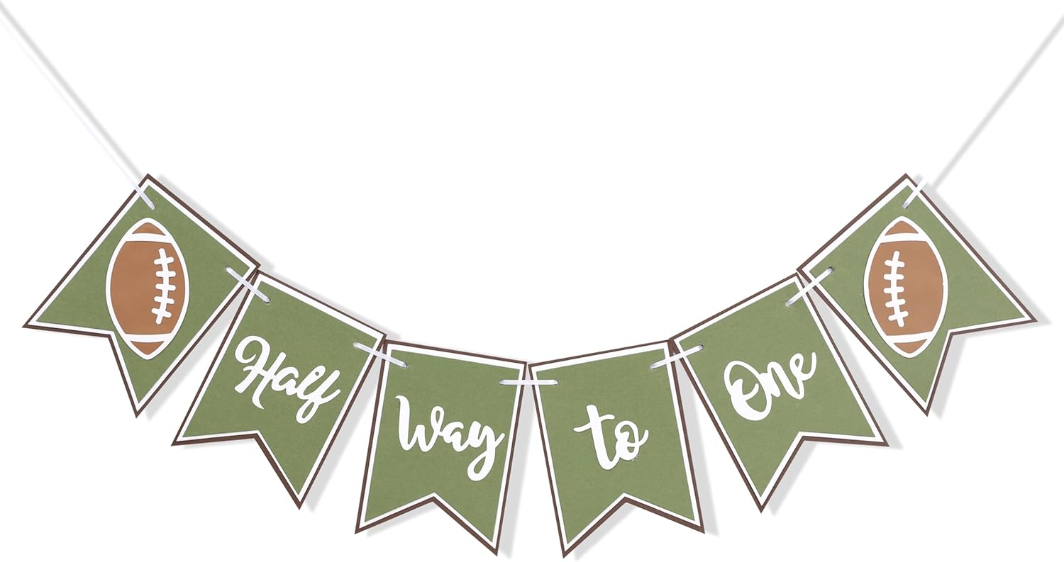 Football Half Birthday Banner for Boys 6 Months Celebration