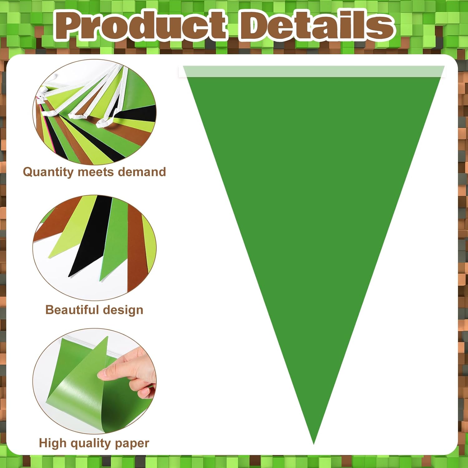 Tiamon 5 Pcs Mining Themed Birthday Decor Banners