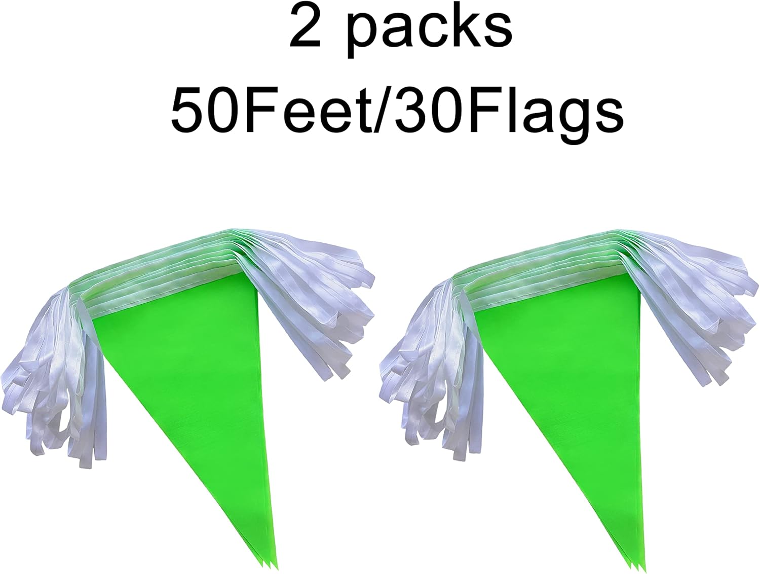 100 Feet Green Pennant Banners for Party Decorations