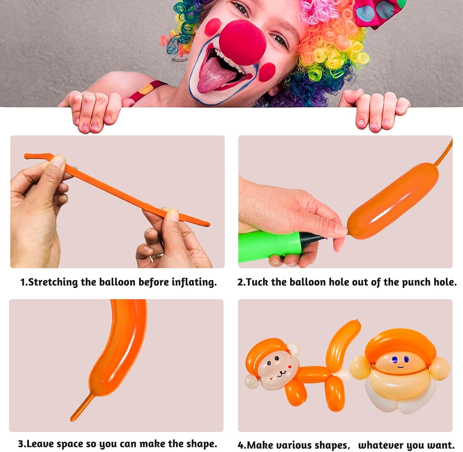 Orange 260 Long Skinny Twisting Balloons 100pcs