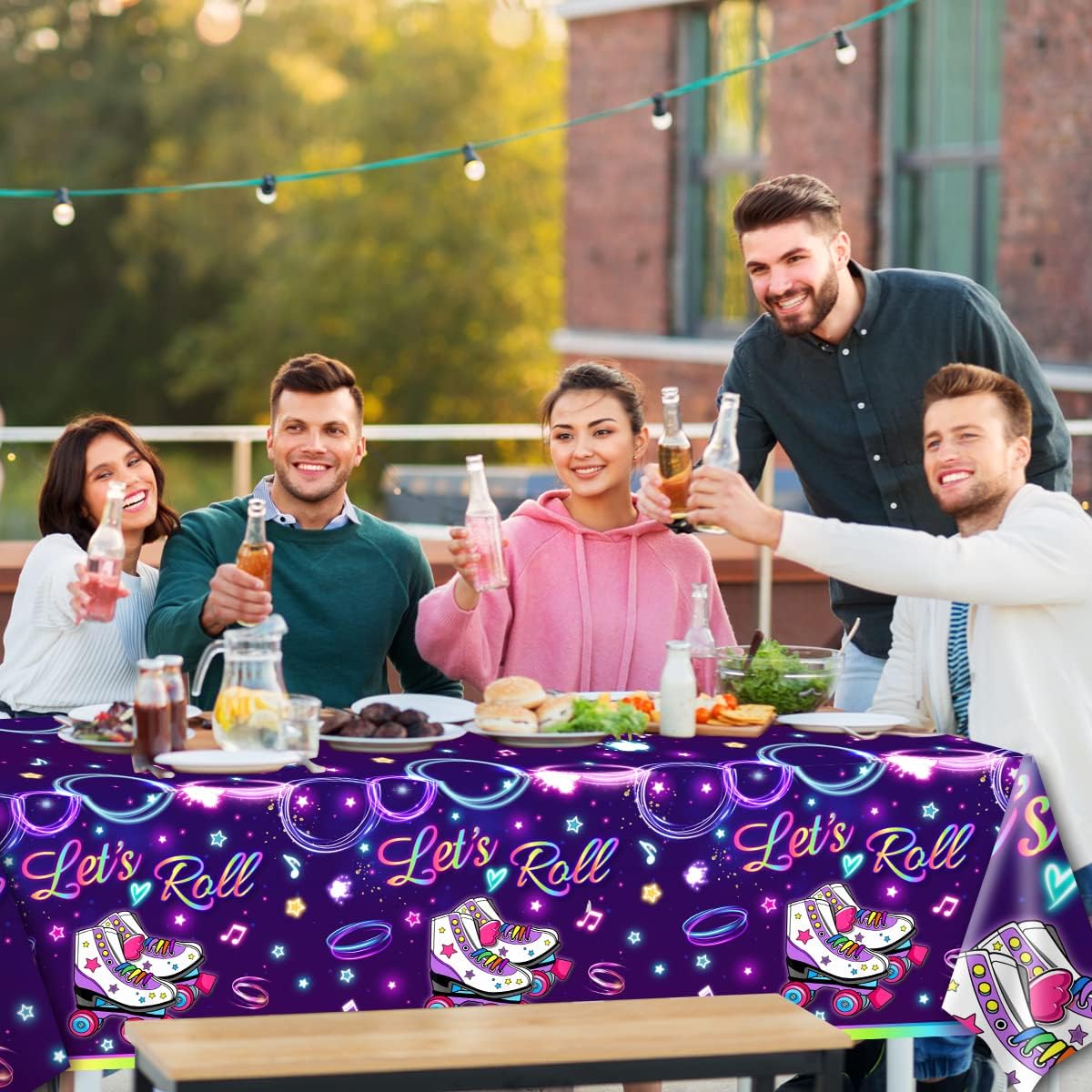 Roller Skating Party Tablecloths 3pcs Lets Roll