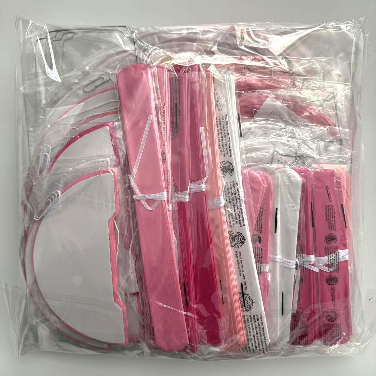 WOLHOWLTD Rosy Pink White Paper Decor Set 38 Pcs