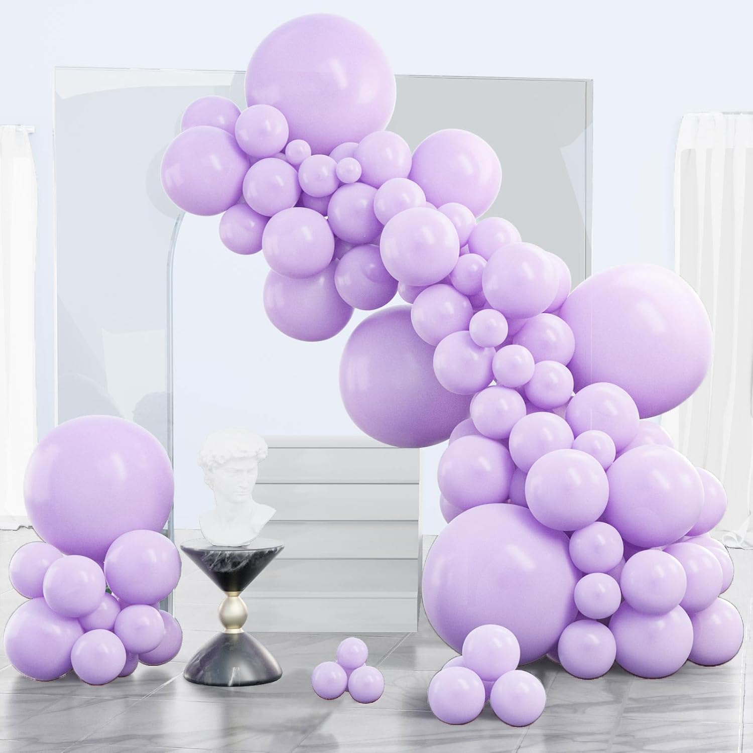 PartyWoo Lavender Balloons 140 pcs Purple Balloon Arch Kit