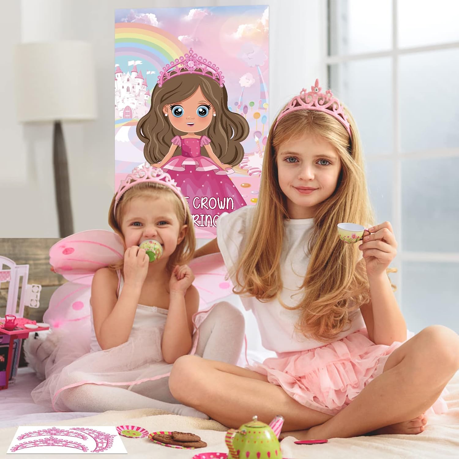 Hooqict Pin The Crown Princess Party Game Set