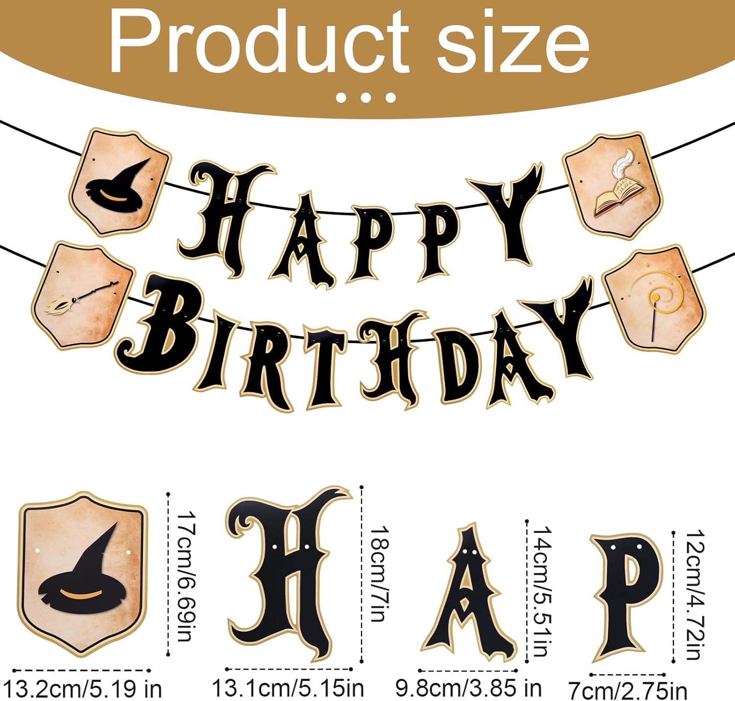 Wizard Themed Happy Birthday Banner Set