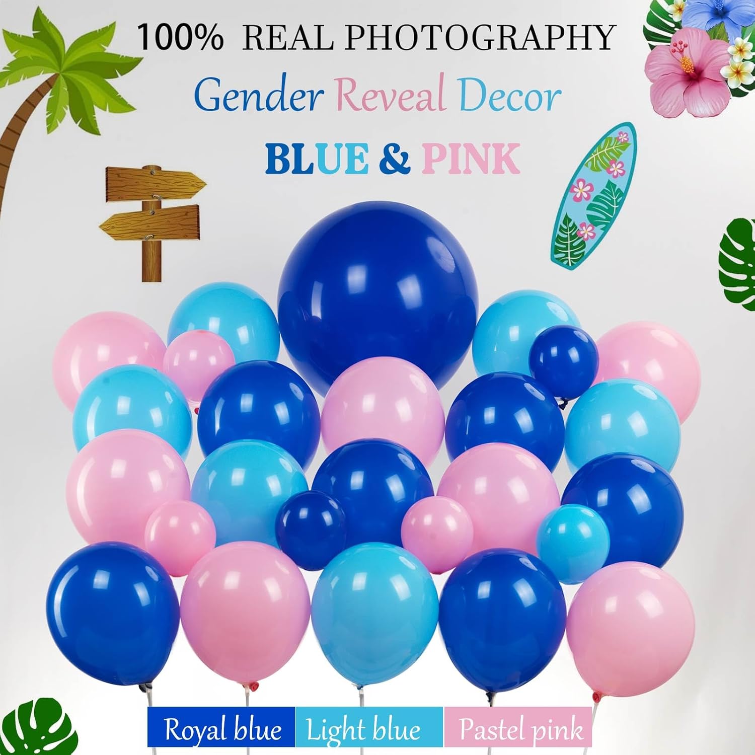 Pastel Blue and Pink Balloon Garland Arch 132Pcs