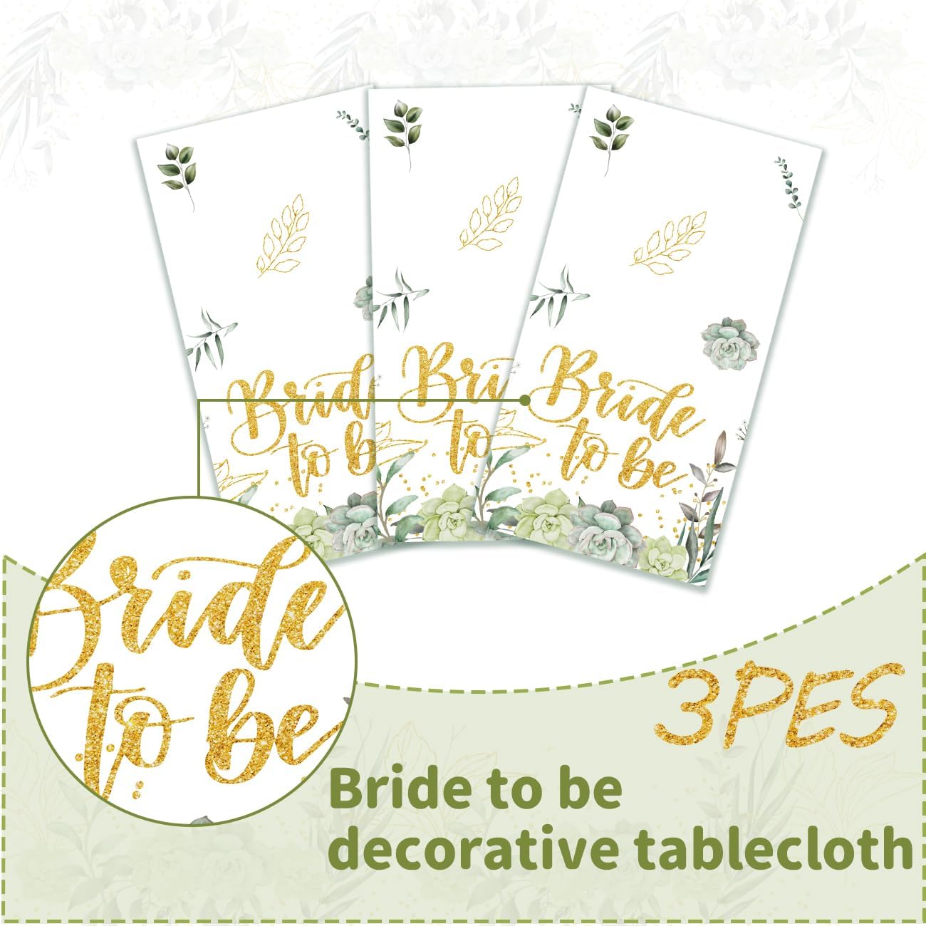 Sage Green Bridal Shower Tablecloths 3 Pack 54x108 Inch