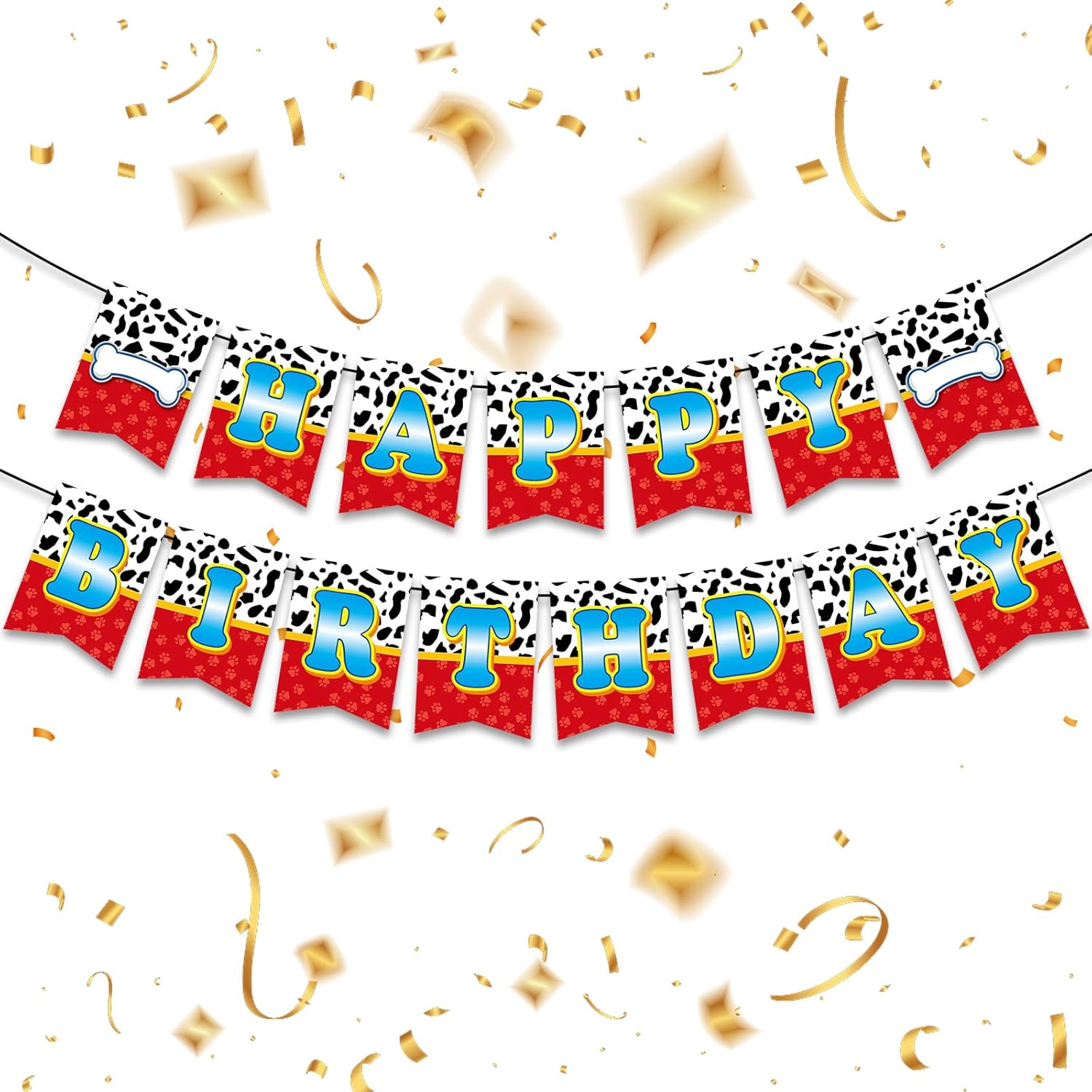 Dog Paw Happy Birthday Banner for Kids and Toddlers