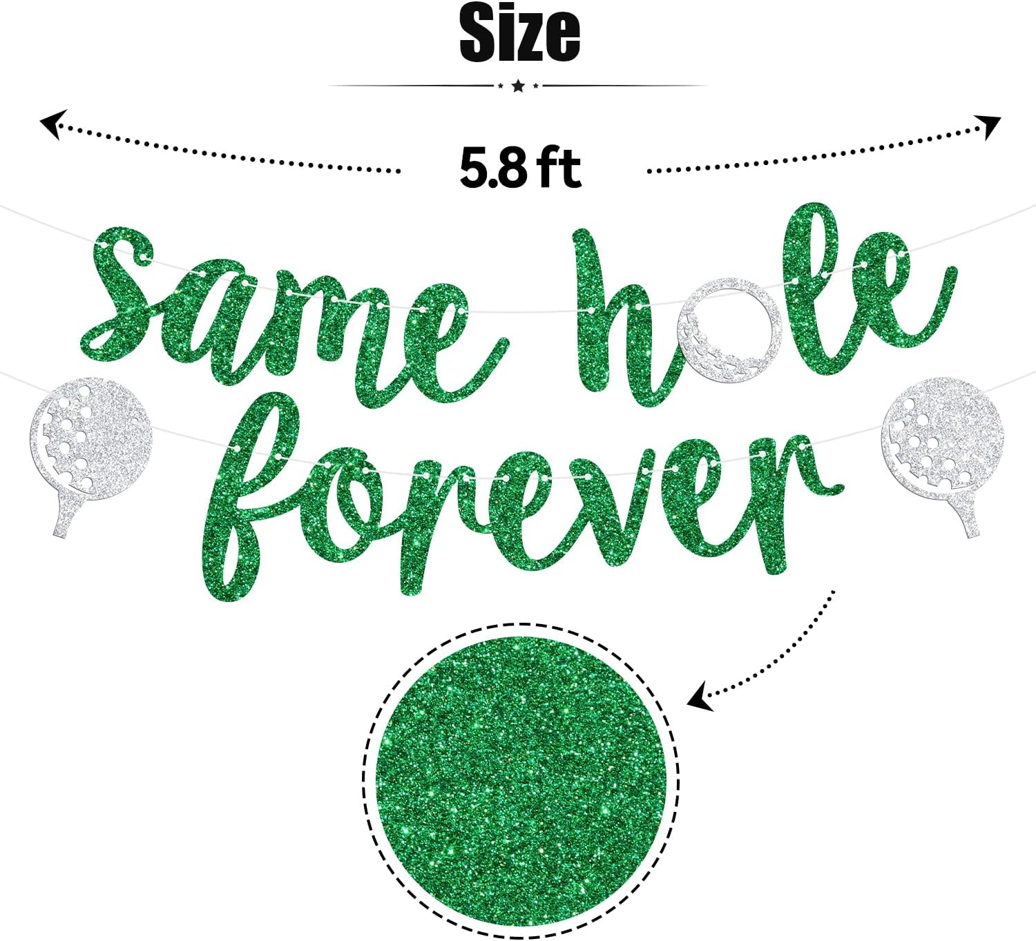 Same Hole Forever Banner Green Glitter