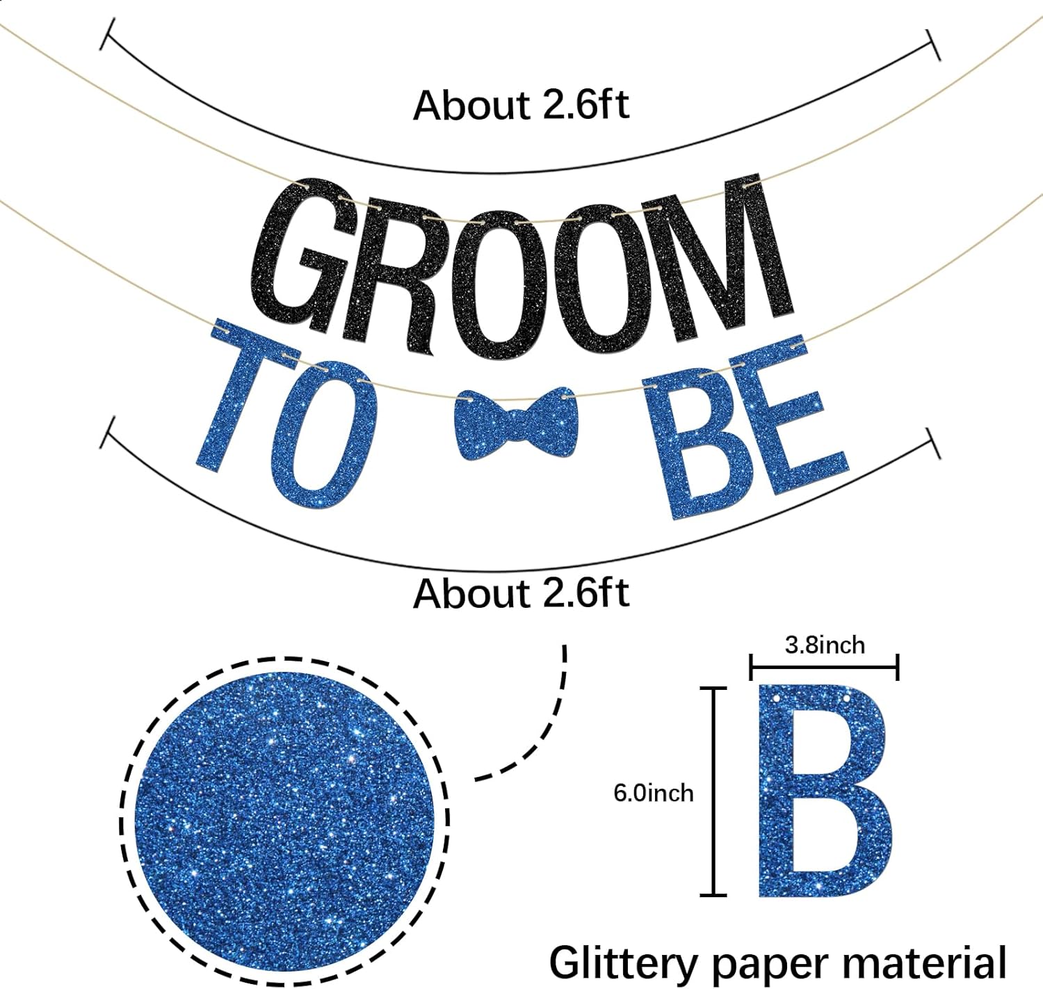 Funny Groom To Be Banner with Glitter Letters