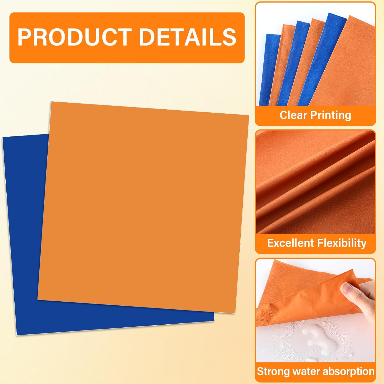 48Pcs Blue and Orange Party Plates Napkins Set