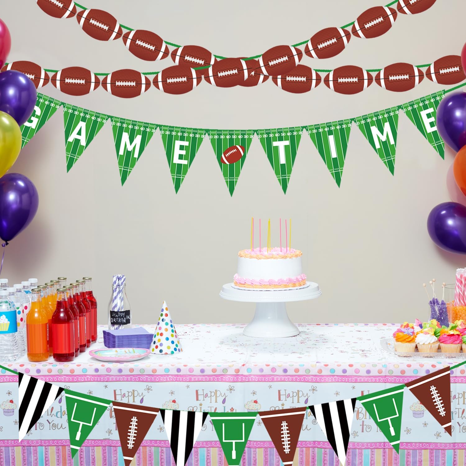 Doumeny Football Game Bunting Banner Set