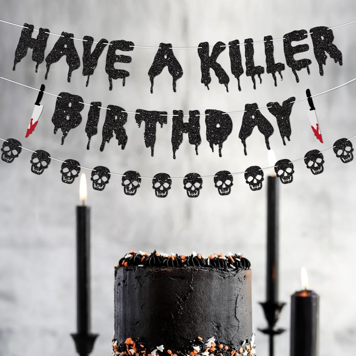 Glitter Have a Killer Halloween Party Decorations Banner
